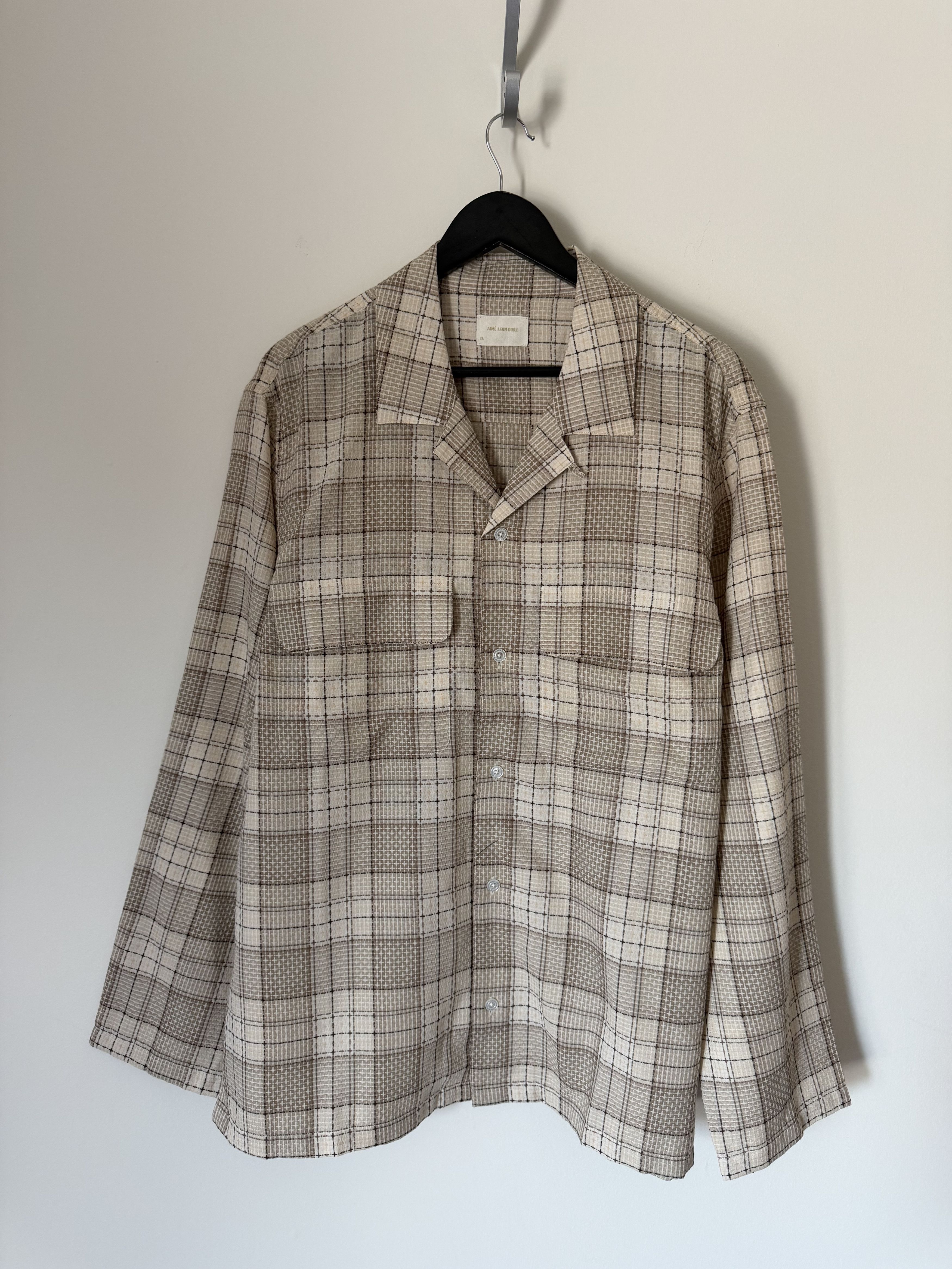 Aime Leon Dore Aime Leon Dore Leightweight Patterned Leisure Shirt Gray Size US XL / EU 56 / 4 - 1 Thumbnail