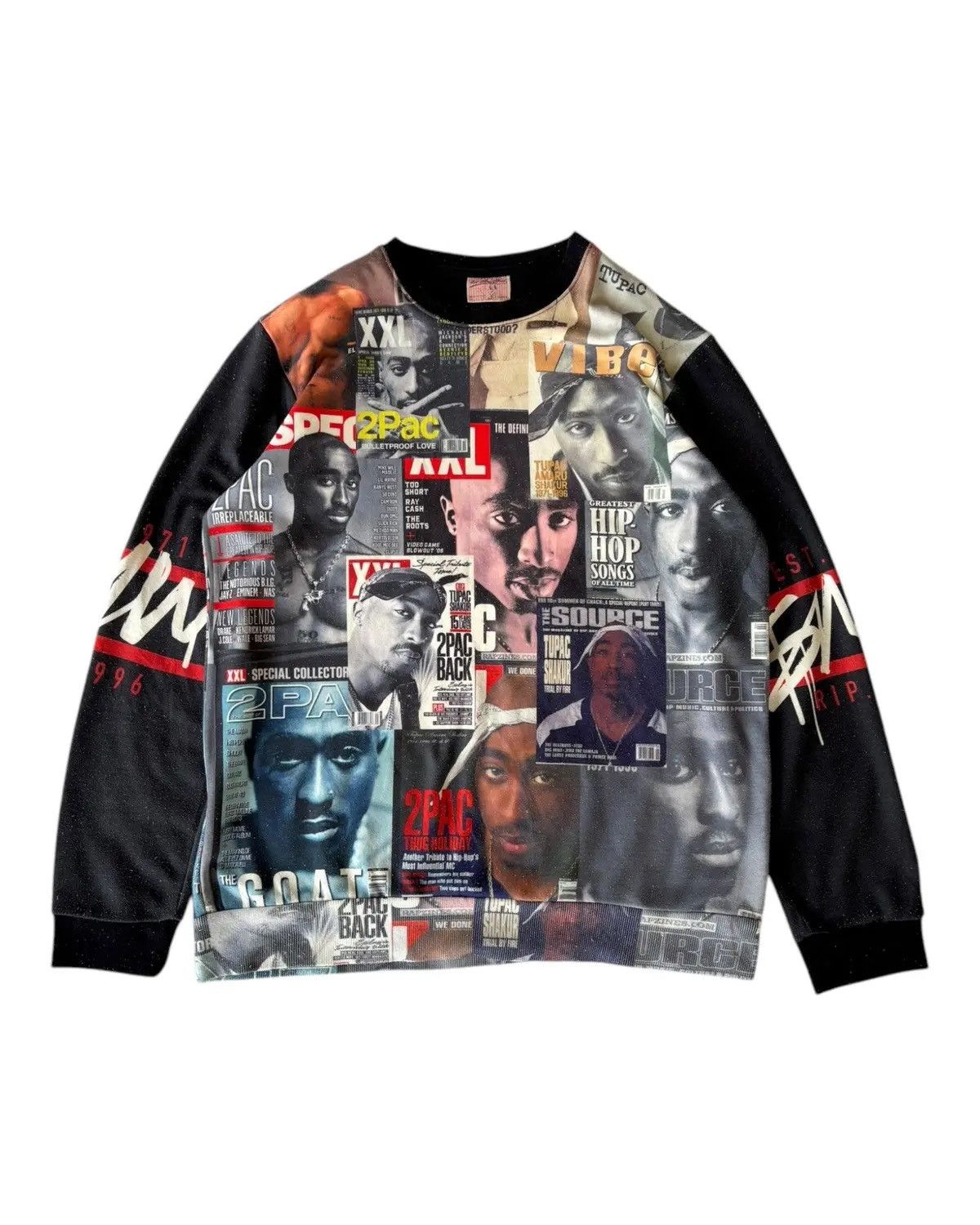 Rap Tees × Vintage RARE🔥TUPAC SHAKUR ALL OVER PRINT OVERSIZED SWEATSHIRT SMW Size US XL / EU 56 / 4 - 1 Thumbnail
