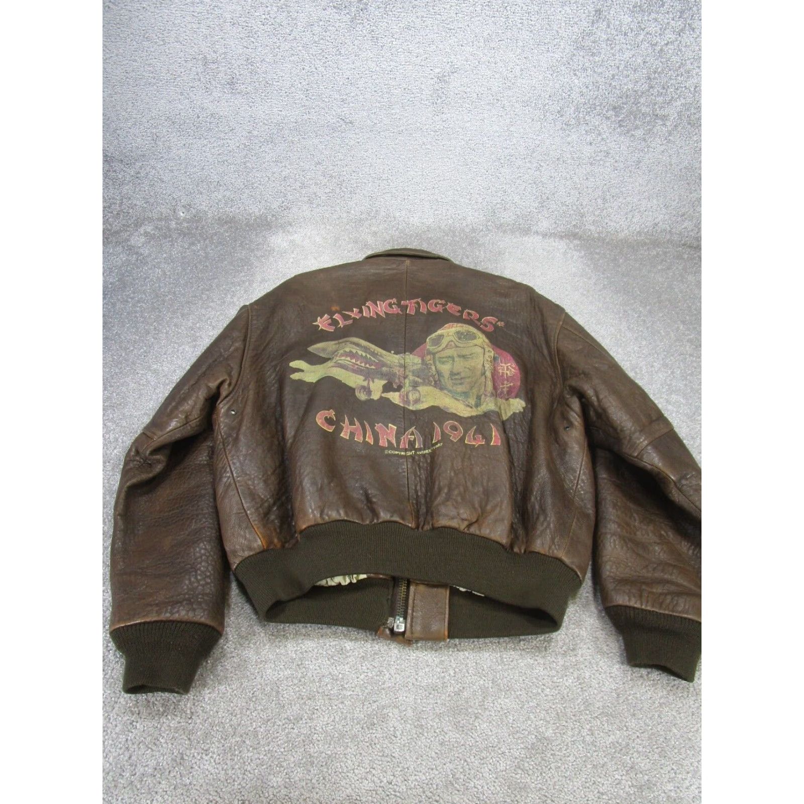 Avirex Avirex Jacket Mens L Brown Leather Bomber Short Zip Casual 2 Air Force Flying Tigers China Size US L / EU 52-54 / 3 - 2 Thumbnail