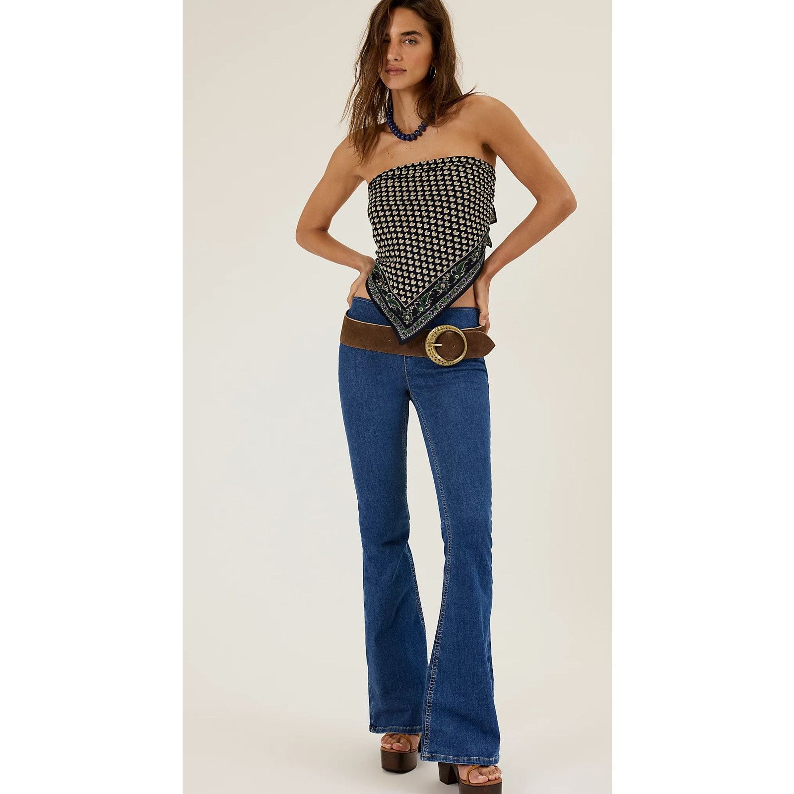 Free People We The Free Penny Pull-On Flare Jeans Ranch Country 28 Size 28" / US 6 / IT 42 - 1 Thumbnail