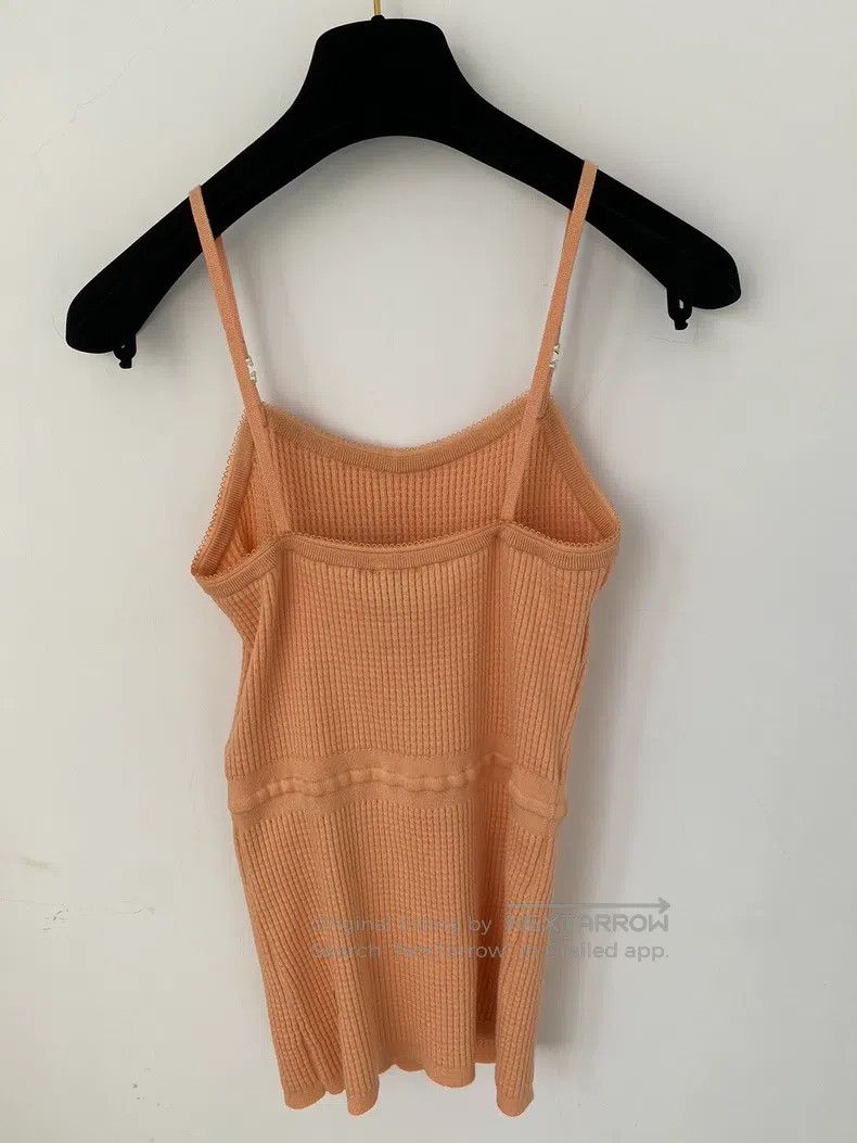 Chanel Chanel Ginger-coloured knitted tag vest Size XS / US 0-2 / IT 36-38 - 2 Thumbnail