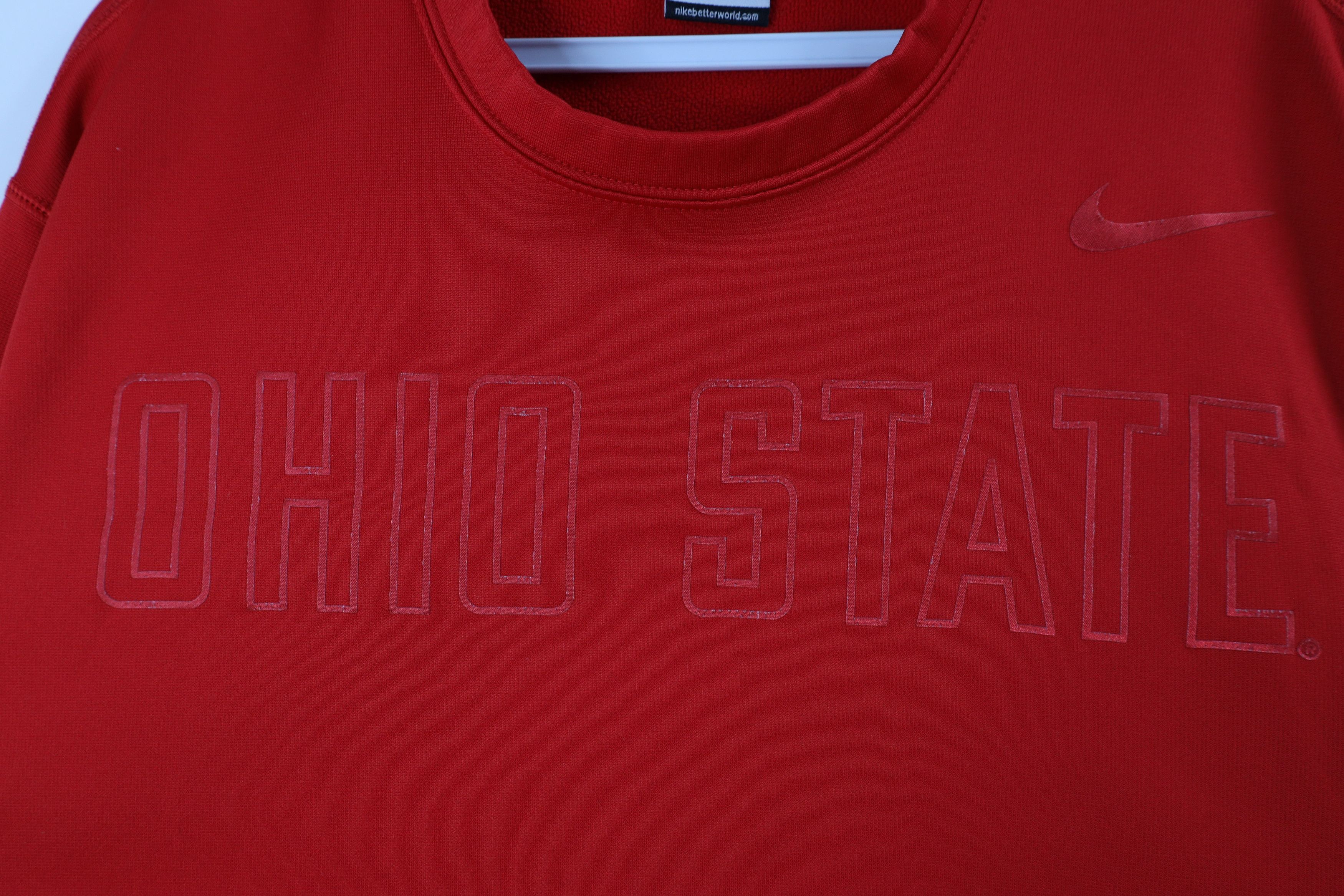 Nike × Vintage Nike Therma Fit Out Ohio State University Sweatshirt Red Size US M / EU 48-50 / 2 - 4 Thumbnail
