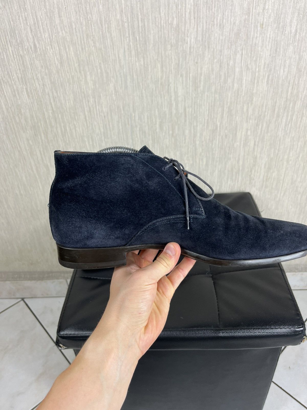 Santoni Santoni for Oger suede leather high top boots shoes handmade Size US 8.5 / EU 41-42 - 11 Thumbnail