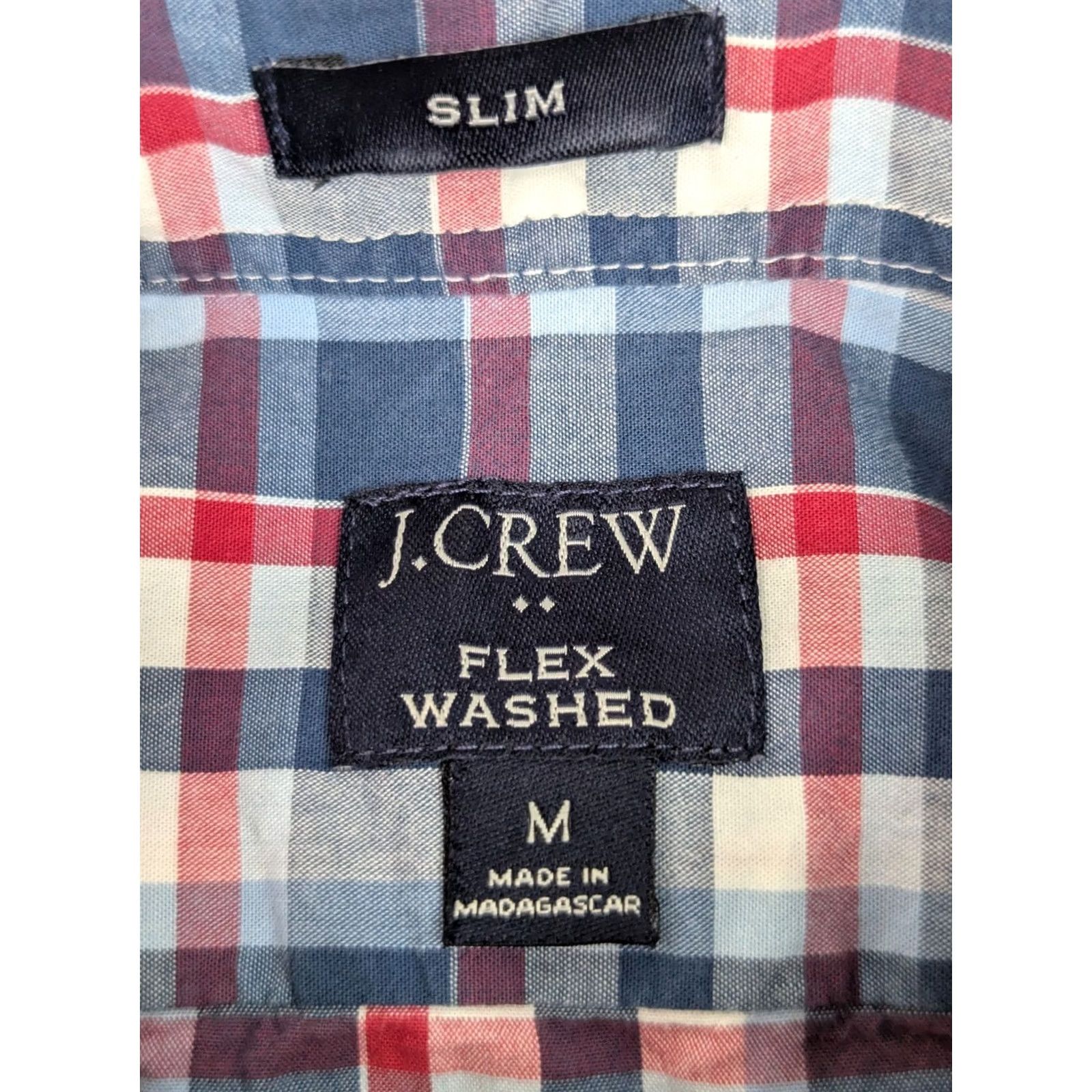 J.Crew J.CREW Shirt Mens M Blue Red Check Slim Untucked Button Down Preppy Flex Washed Size US M / EU 48-50 / 2 - 3 Thumbnail