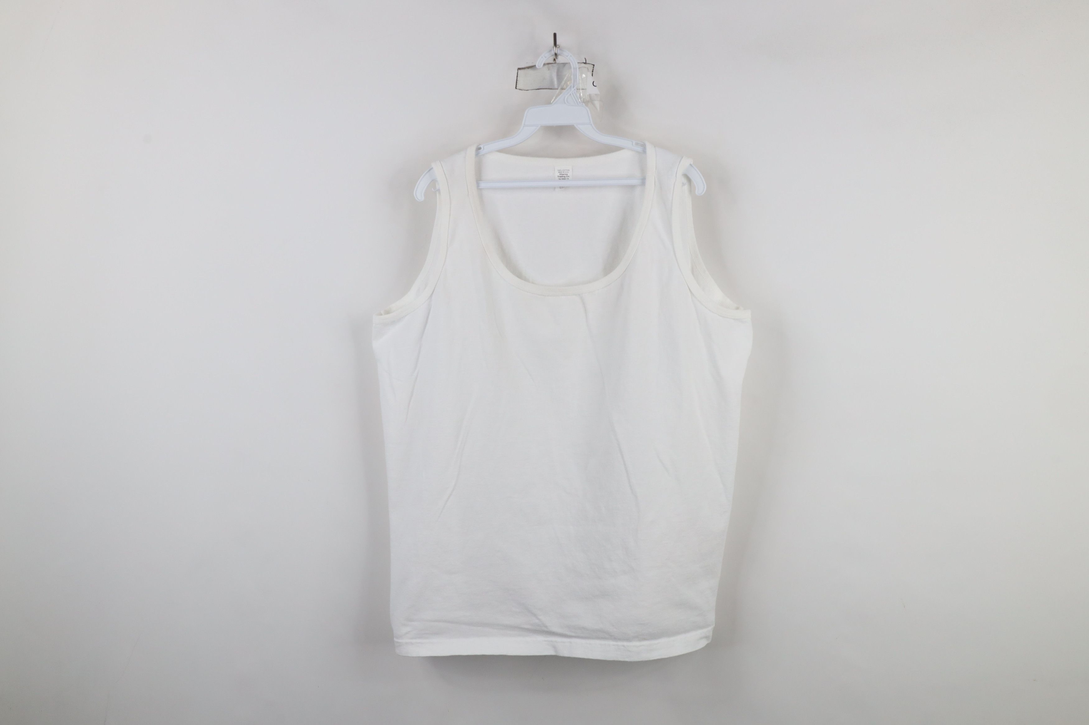 Vintage Vintage 90s Streetwear Cotton Tank Top T-Shirt White USA Size XXL / US 16-18 / IT 52-54 - 1 Thumbnail
