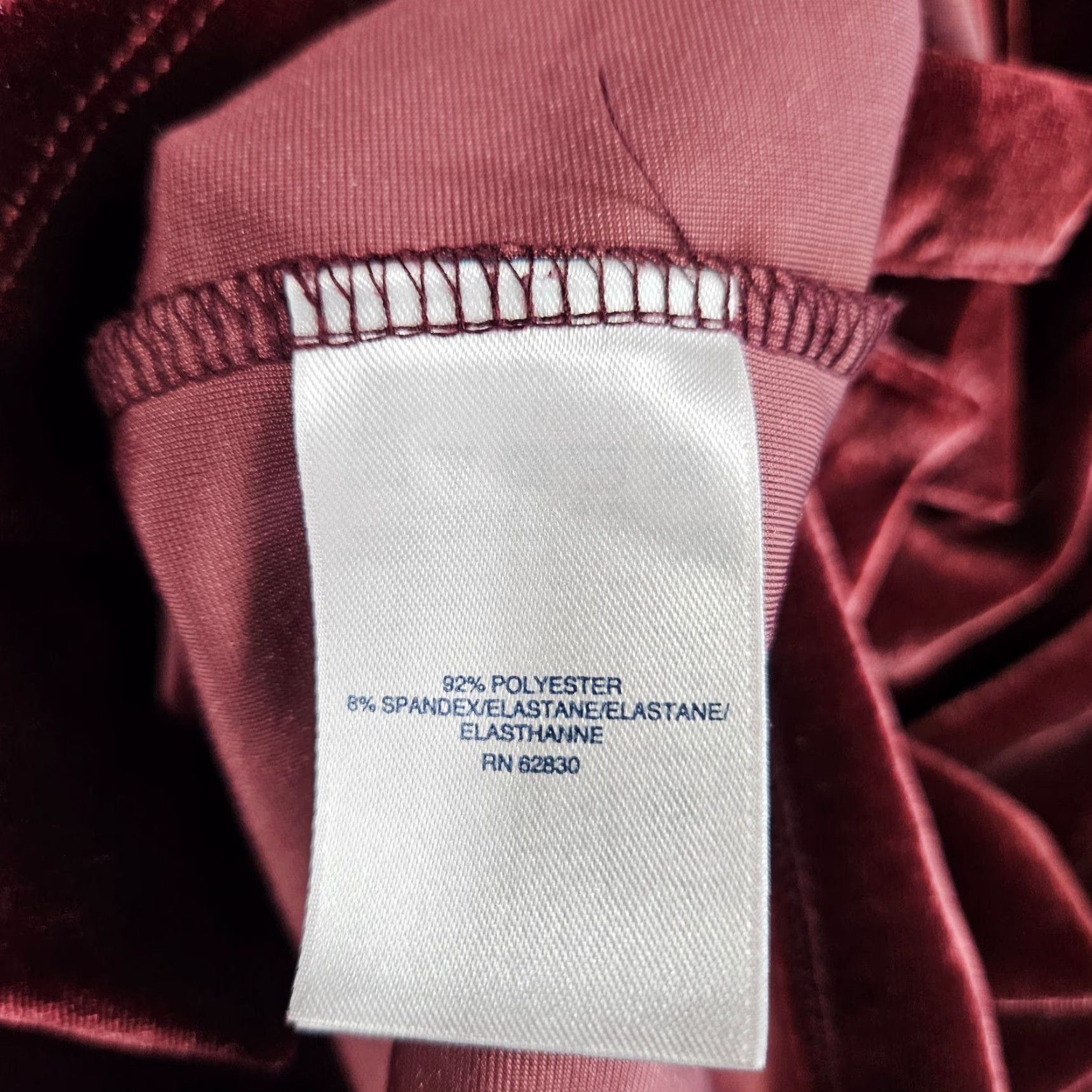 Lands' End Lands End Womens Velvet Top 1X Blouse V-Neck 3/4 Sleeve Red Size XL / US 12-14 / IT 48-50 - 5 Thumbnail