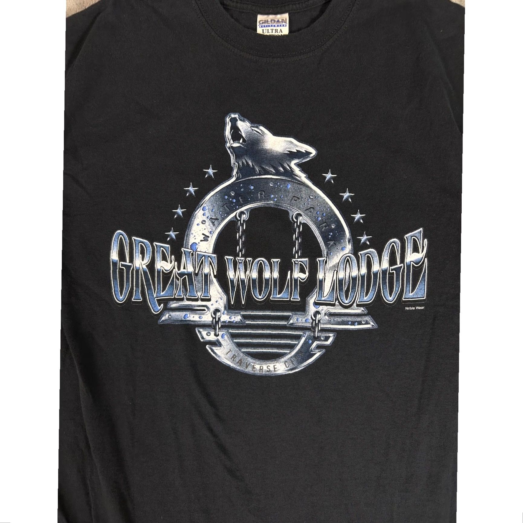 Gildan VINTAGE Great Wolf Lodge T Shirt Gildan Black Graphic Tee Souvenir Vacation M Size US M / EU 48-50 / 2 - 3 Thumbnail