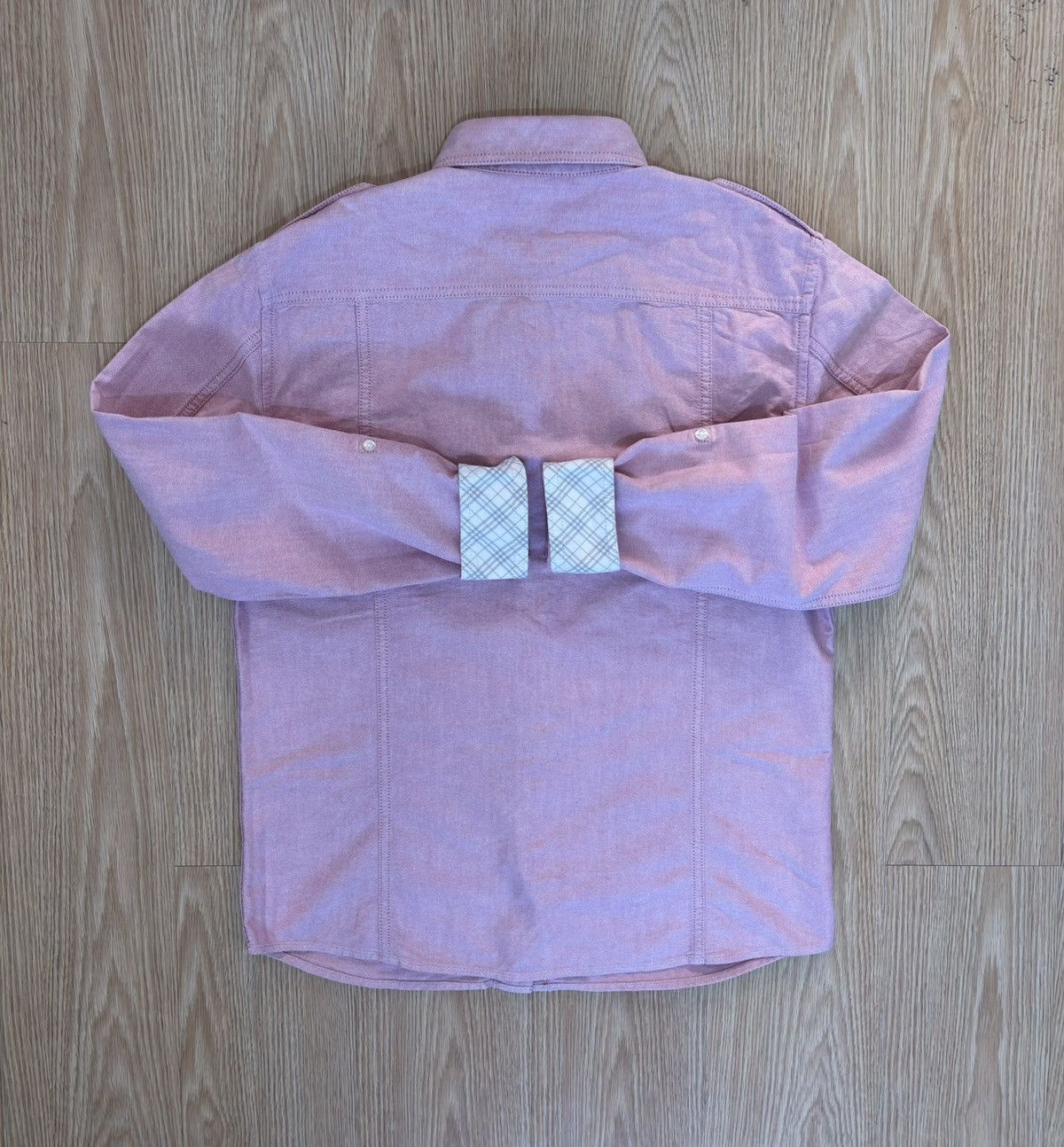 Burberry Burberry Mens Oxford Light Pink Blue Label Long Sleeve Size 38L - 3 Thumbnail