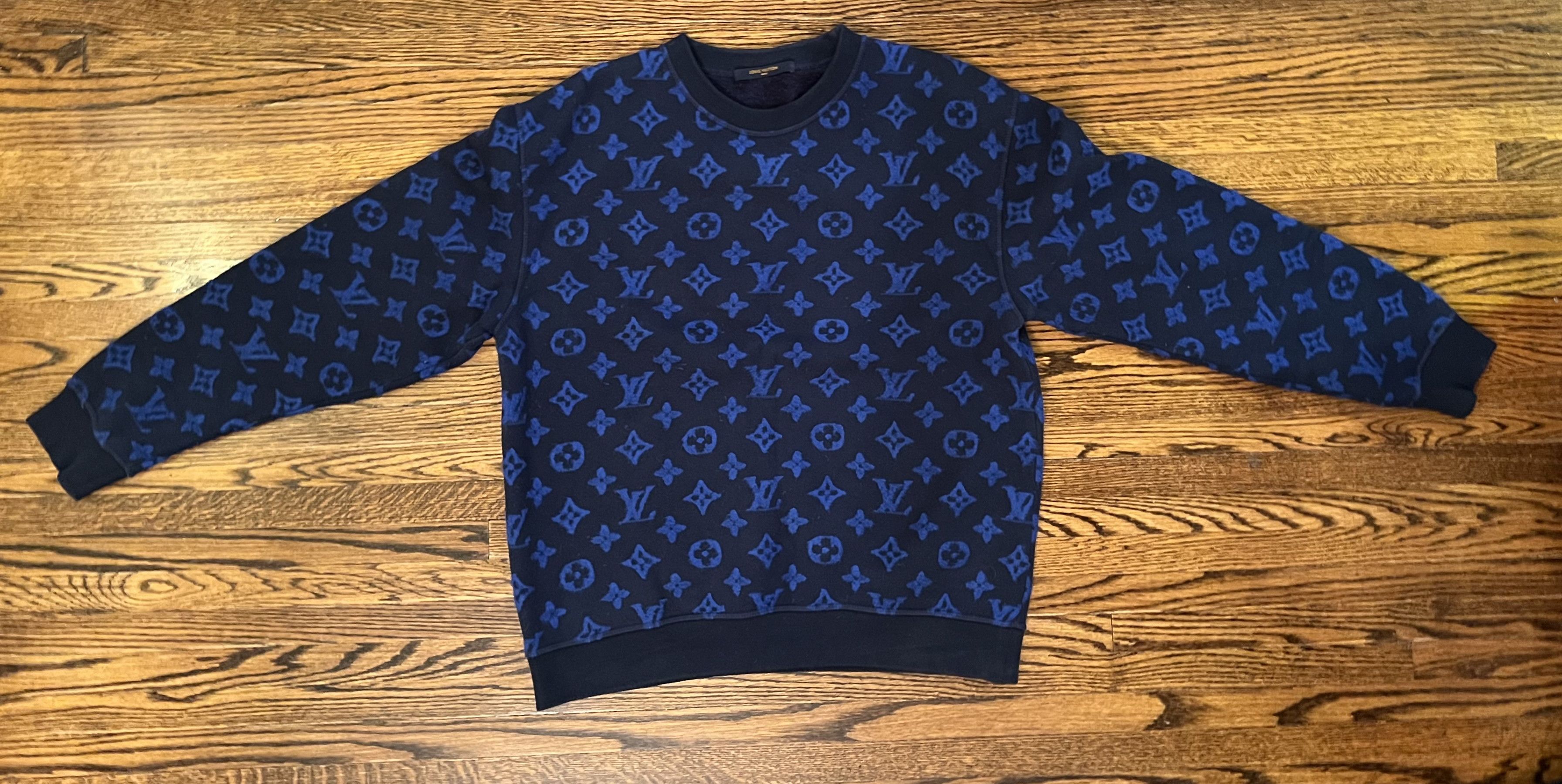 Louis Vuitton LV Monogram Jacquard Sweater Blue Size S Grailed