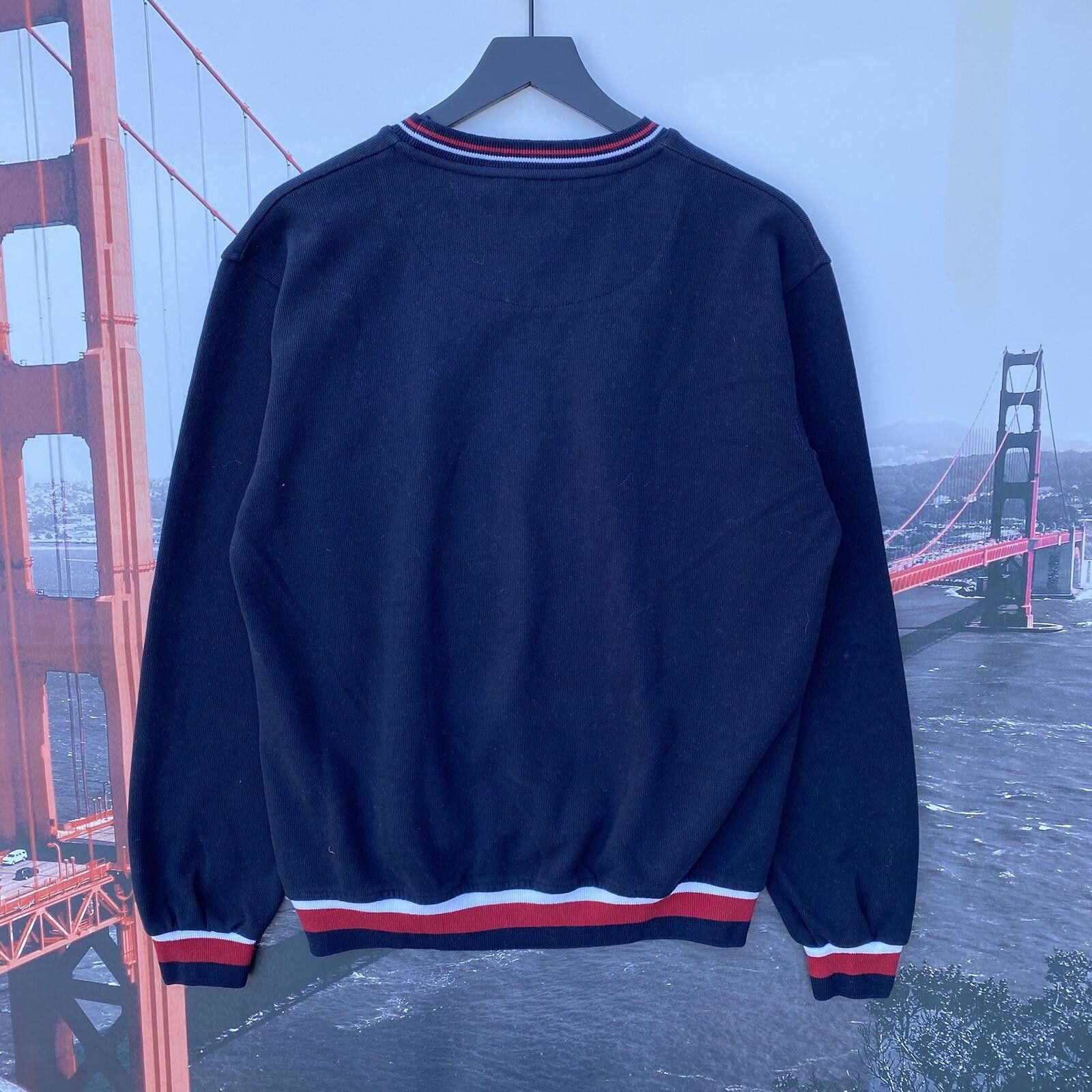Polo Ralph Lauren VTG 90s Polo Ralph Lauren Blue Sweater Pony Mens M/L Striped Size US L / EU 52-54 / 3 - 2 Thumbnail