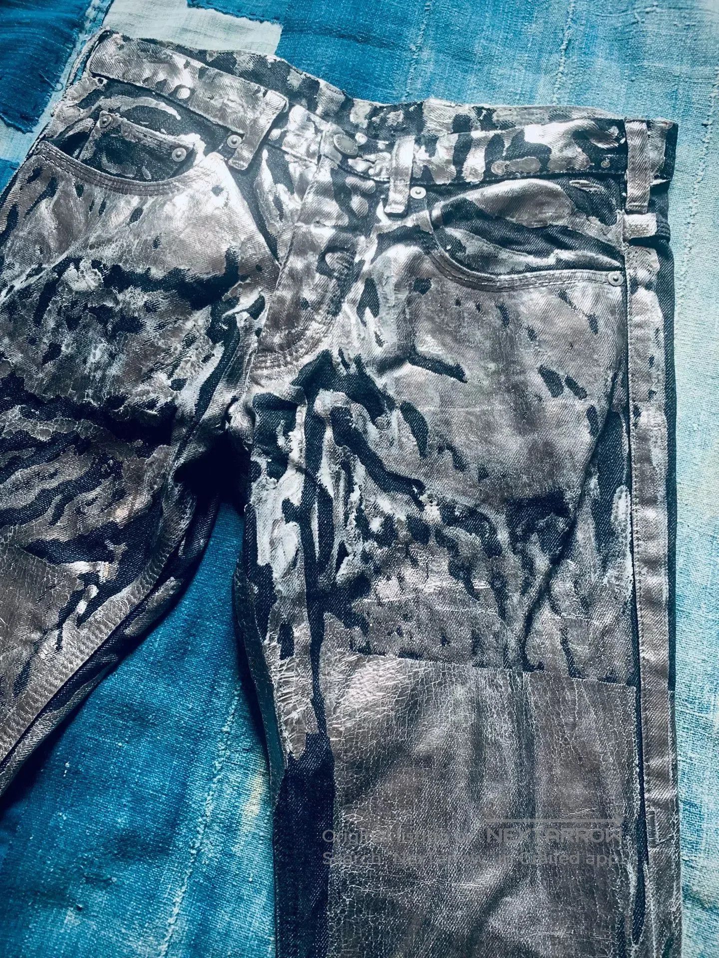 Neil Barrett Neil Barrett Silver Painted Black Jeans. Size US 30 / EU 46 - 3 Thumbnail