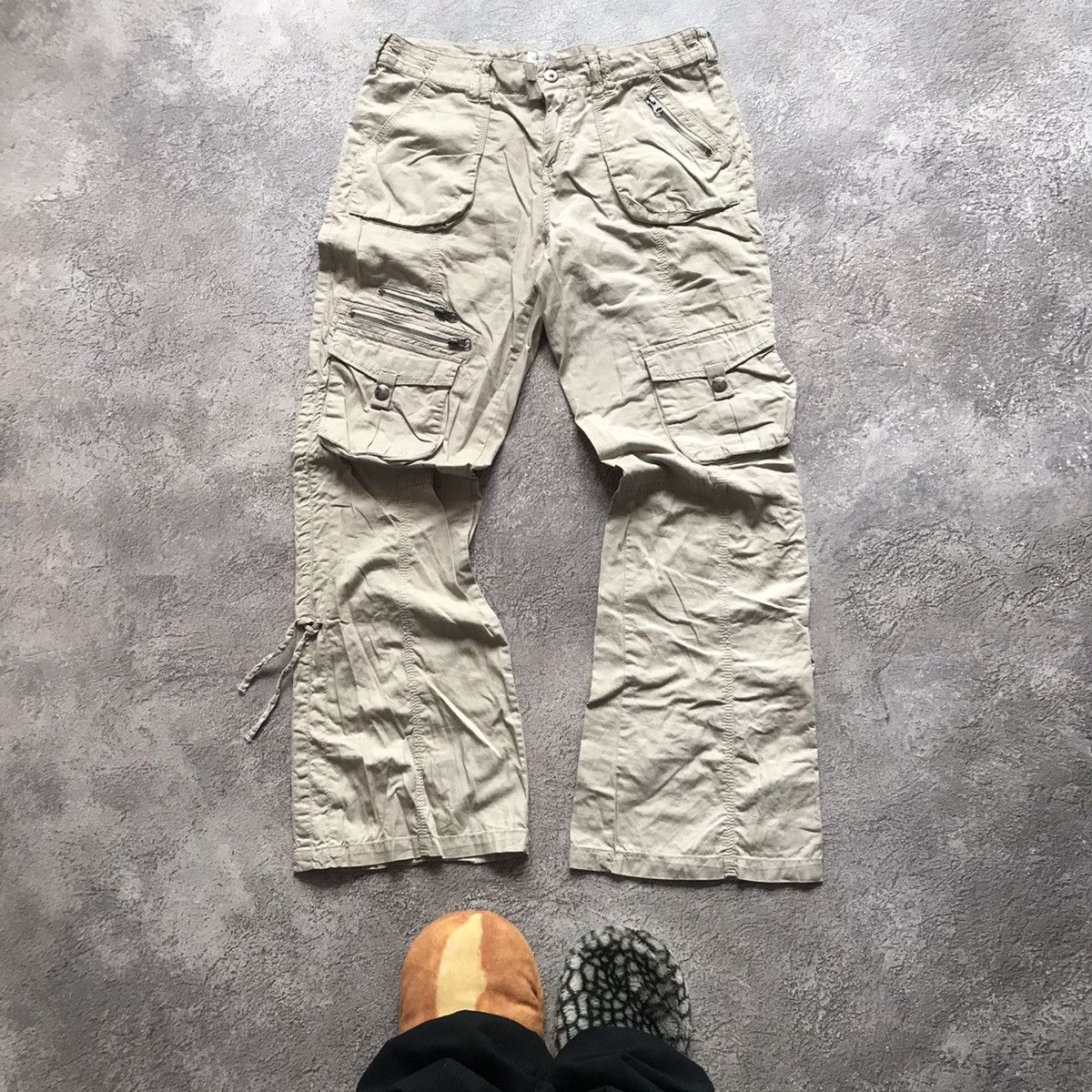 Vintage Vintage 90s Japanese Baggy Cargo Pants Thrashed Workwear 28 Size 28" / US 6 / IT 42 - 2 Thumbnail