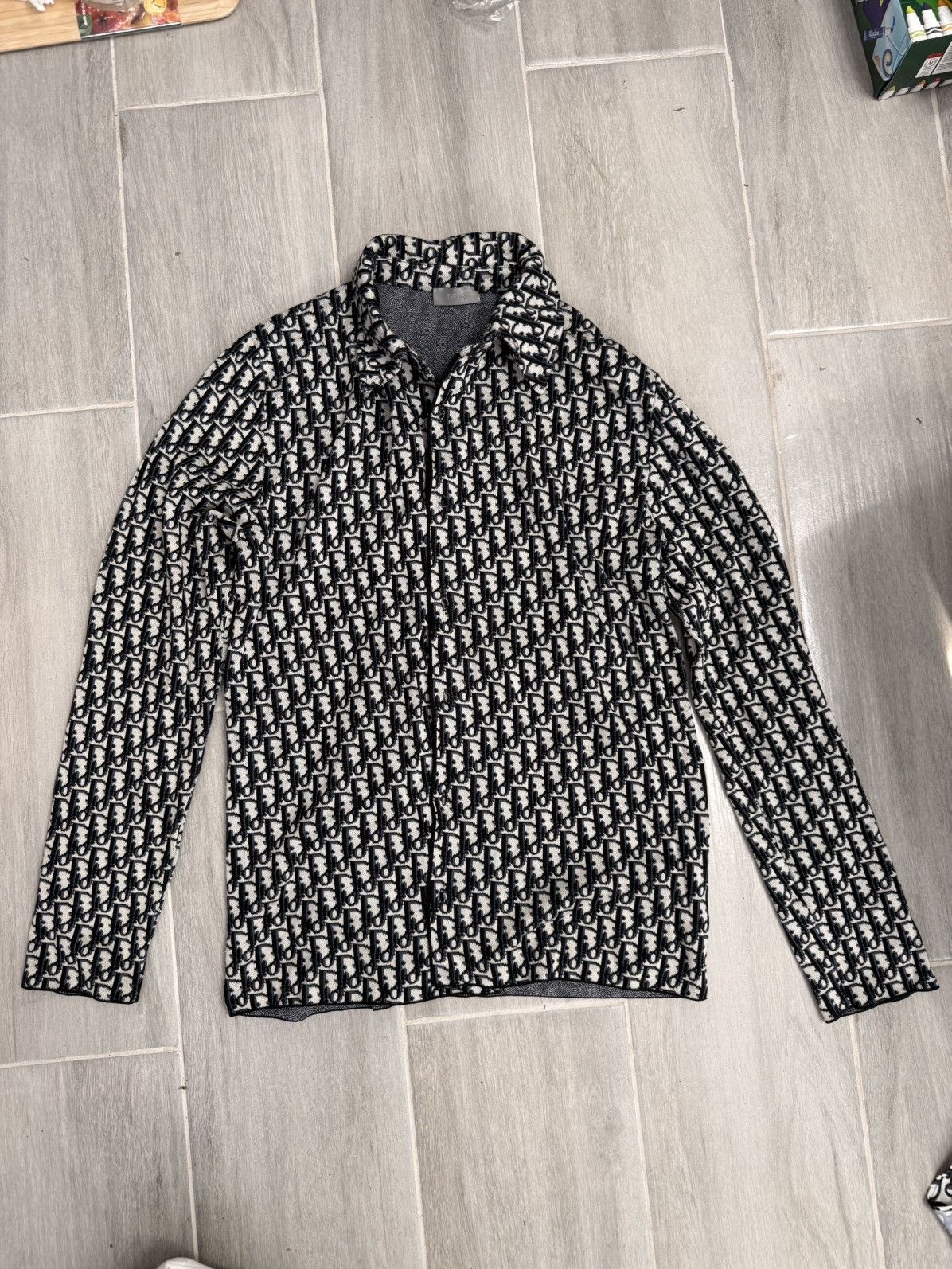 Dior Dior Oblique Jacquard Cotton Knit Shirt Size US XS / EU 42 / 0 - 14 Thumbnail