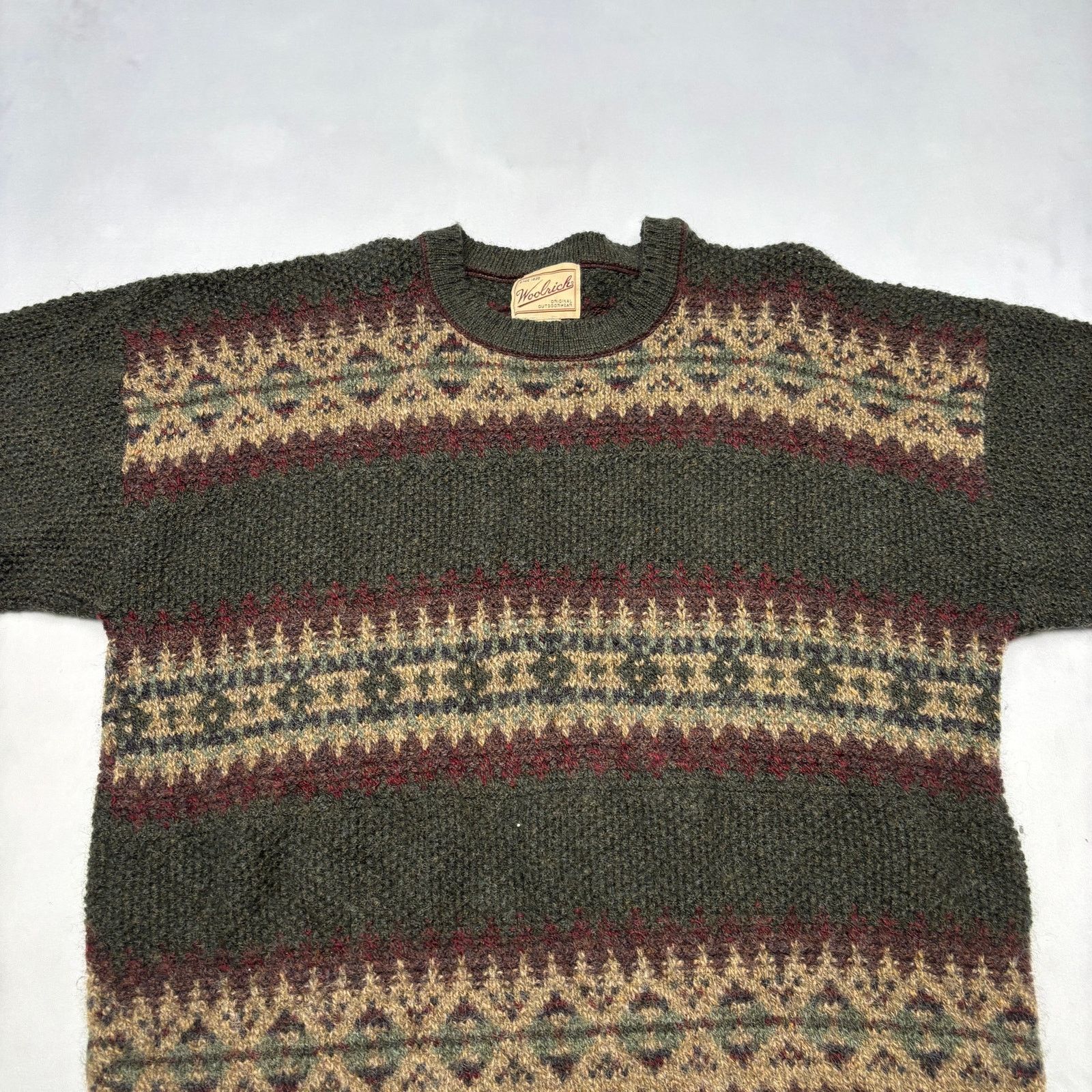 Vintage × Woolrich Woolen Mills Vintage Woolrich Wool Blend Fair Isle Sweater Men's XL Size US XL / EU 56 / 4 - 2 Thumbnail