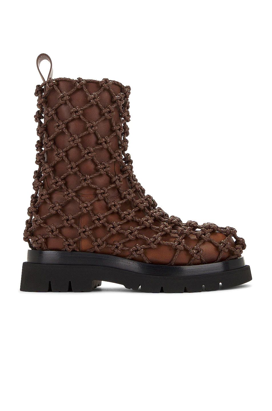 Bottega Veneta Knot Web Lug Boot in Dark Chestnut Size US 9 / EU 42 - 1 Thumbnail