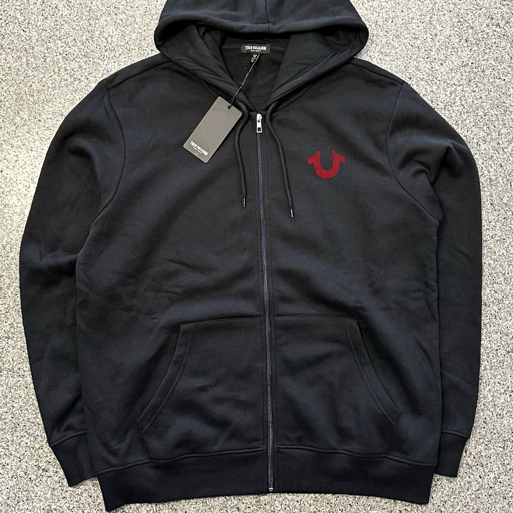 True Religion True Religion Hoodie Mens XL Black Solid World Tour Logo Full Zip 700018 Size US XL / EU 56 / 4 - 2 Thumbnail