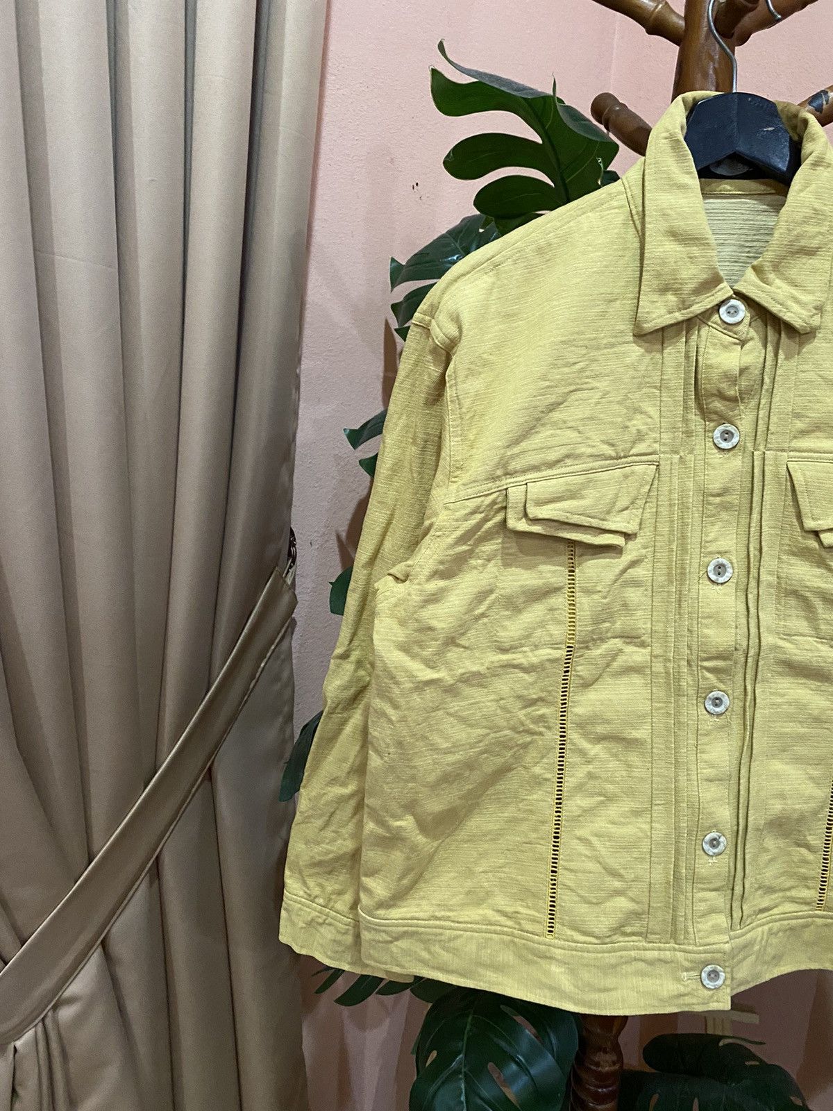 Japanese Brand Vintage Yellow Women’s Cotton Blend Jacket by B.P.Style Size M / US 6-8 / IT 42-44 - 5 Thumbnail