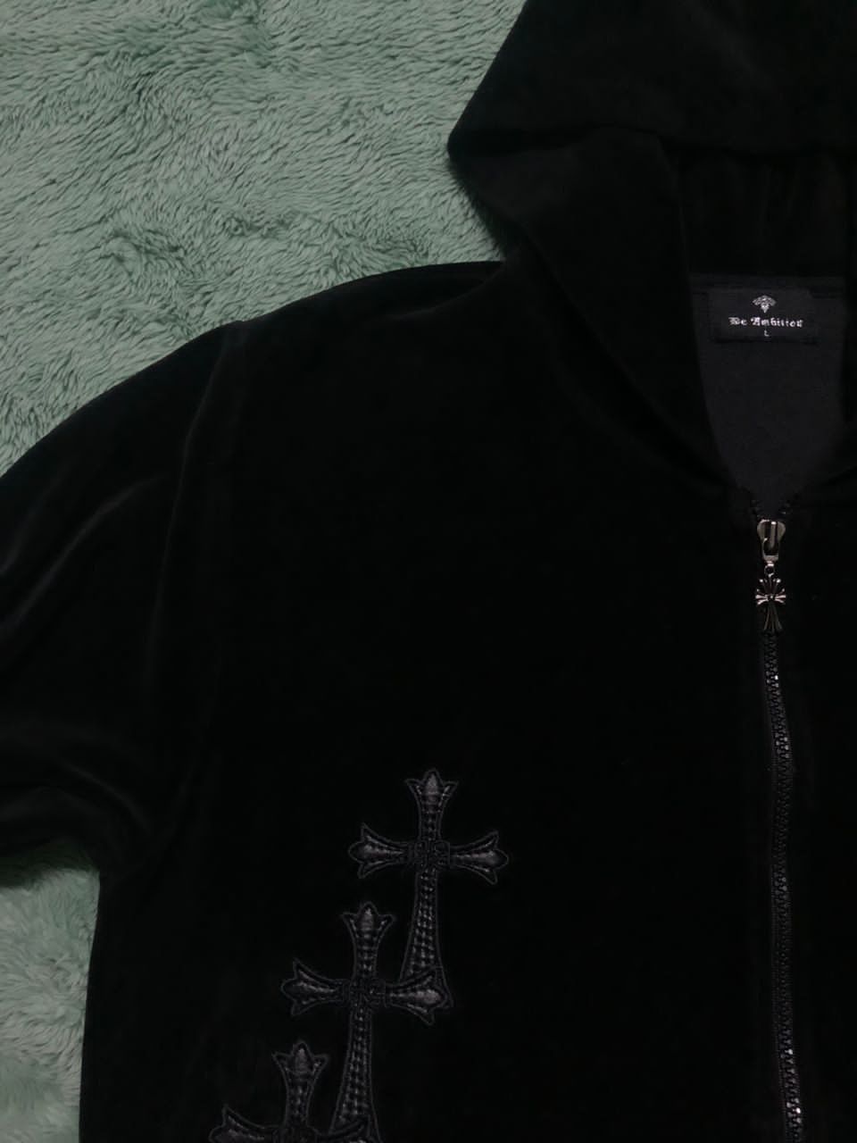 Affliction Y2K BE AMBITION CROSS HOODIE ZIPPER VELVET Size US L / EU 52-54 / 3 - 9 Thumbnail
