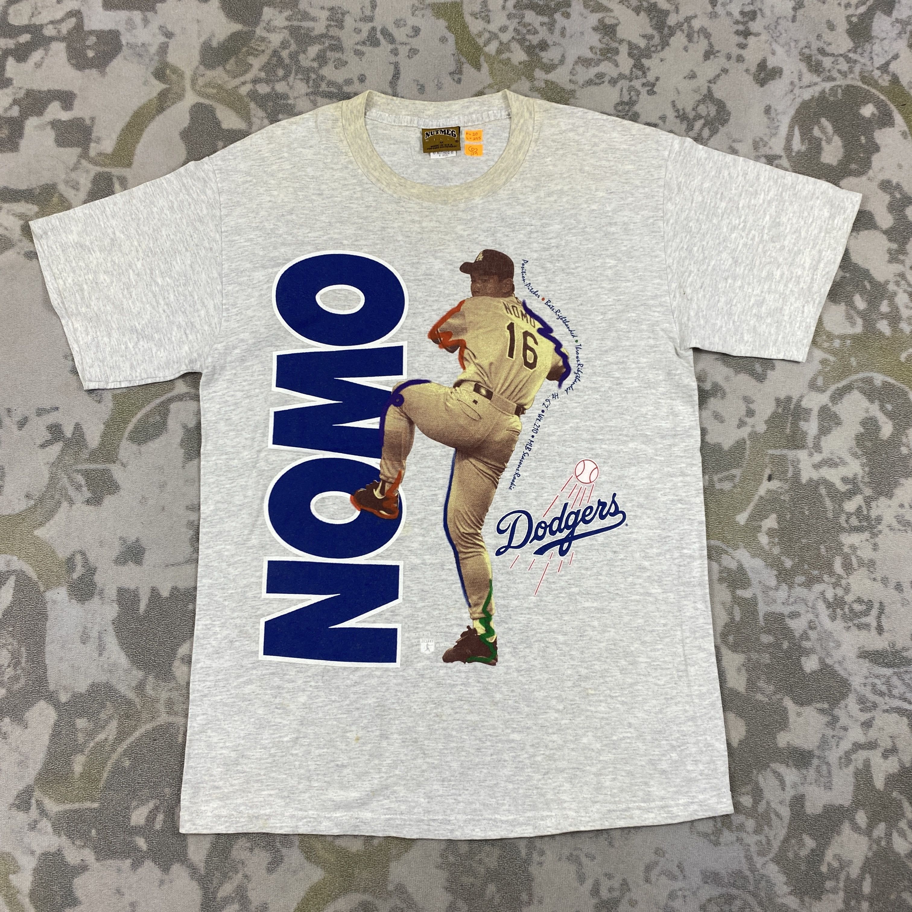 MLB Vintage Dodgers Los Angeles NOMO Baseball Medium Tee -D109 Size US M / EU 48-50 / 2 - 1 Thumbnail