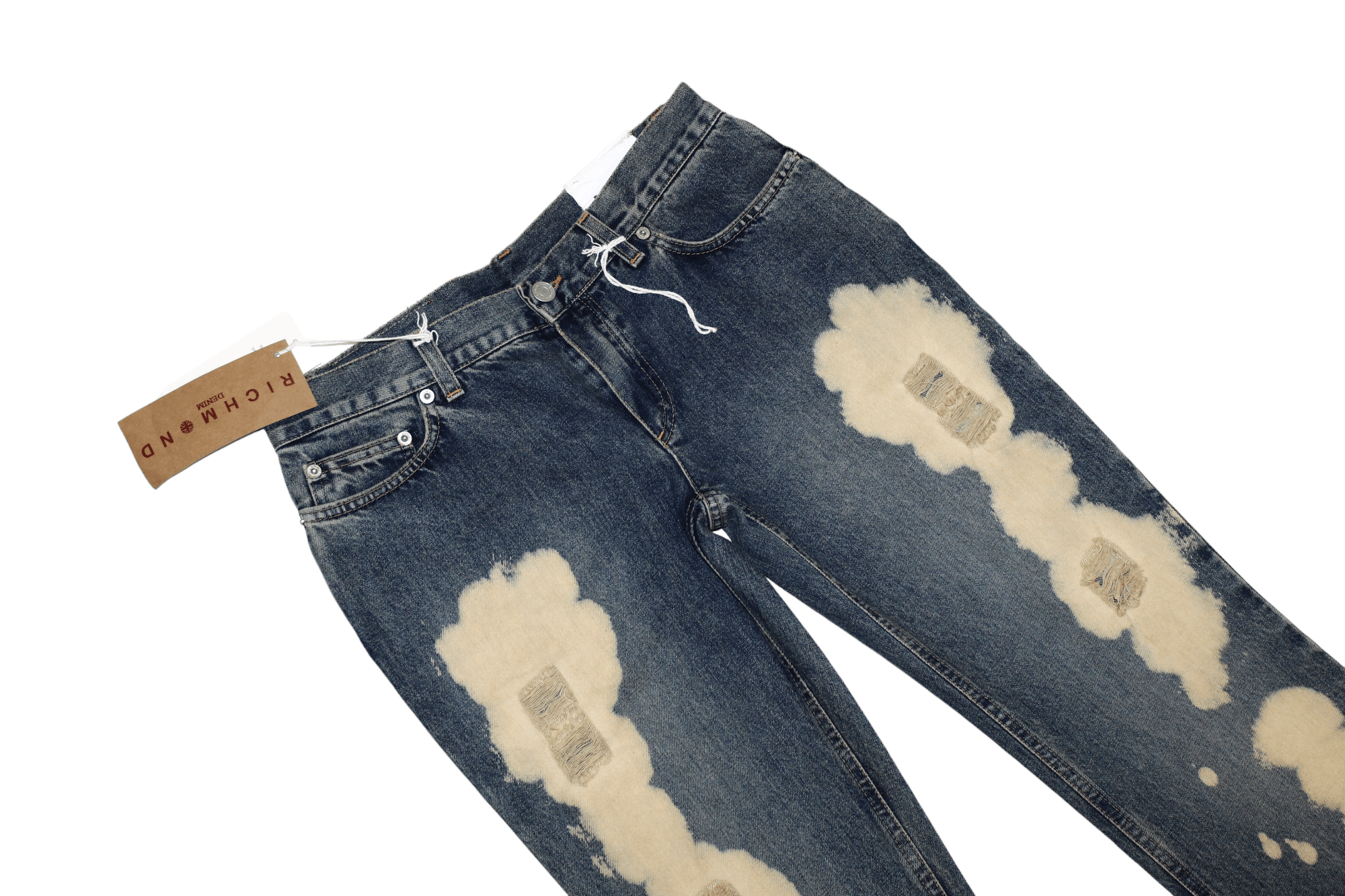 John Richmond Richmond Denim Bootcut Distressed Stonewashed Blue Jeans Size US 30 / EU 46 - 3 Thumbnail