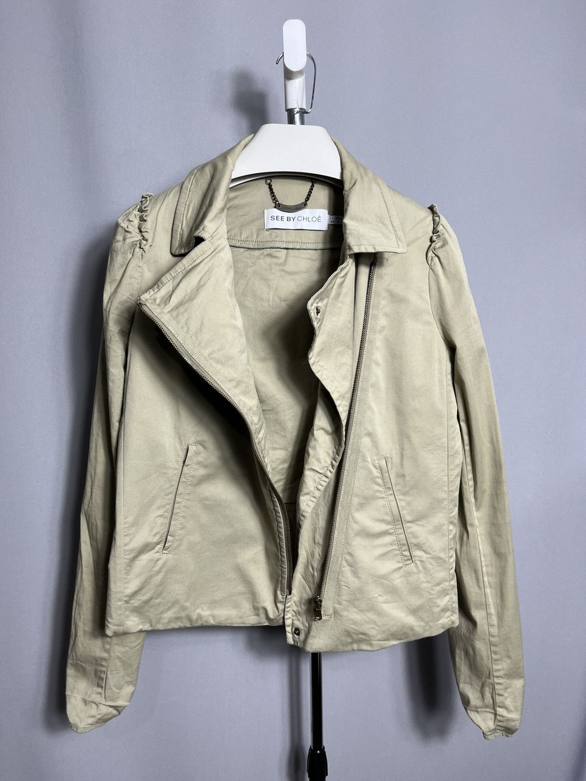 See by Chloe See by Chloe Beige Zip Jacket Womans Cotton Size M / US 6-8 / IT 42-44 - 10 Thumbnail