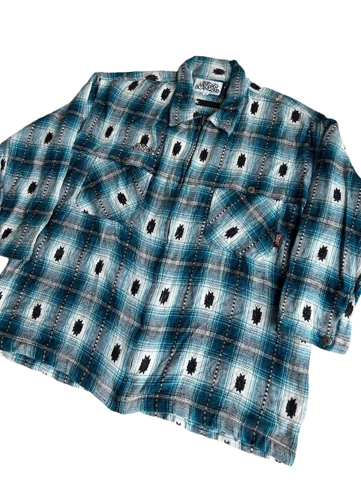 JNCO Y2K G Kids HipHop Navajo Print Madras Tartan Boxy OS Jacket Size US XL / EU 56 / 4 - 1 Thumbnail