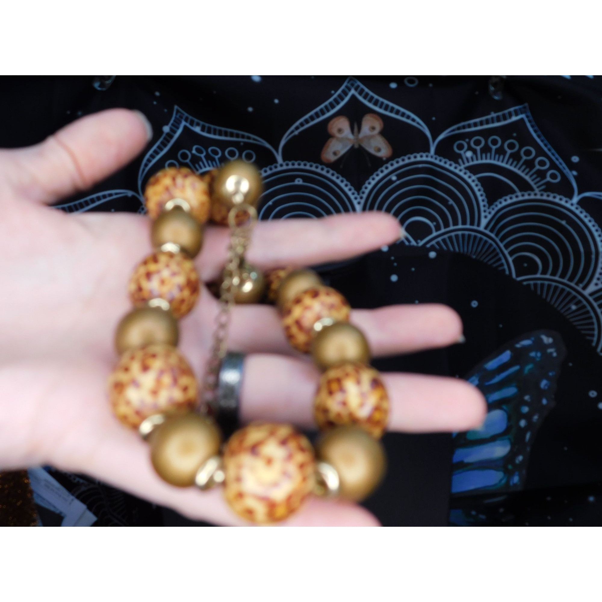 Other Vintage Wooden Leopard Print Painted Beaded Necklace Size ONE SIZE - 4 Thumbnail