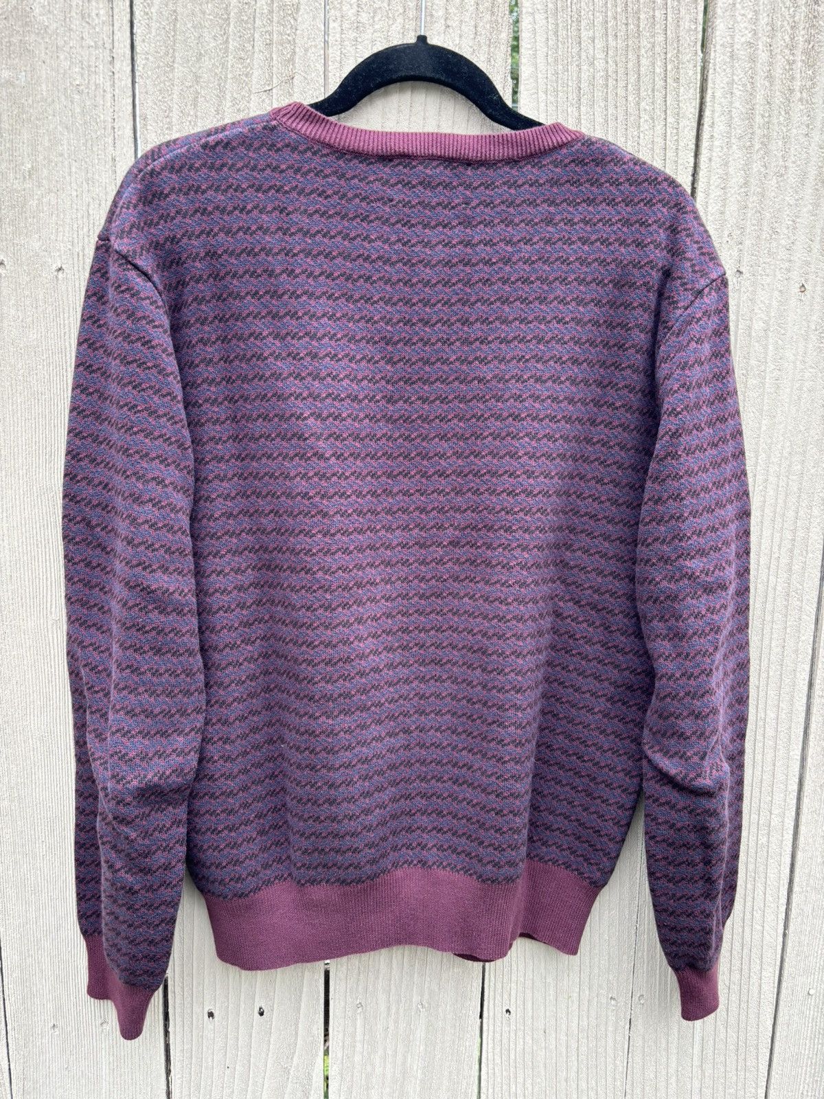 Palmes Maroon, Black and Blue Jacquard Jerome Sweater Size US M / EU 48-50 / 2 - 2 Thumbnail