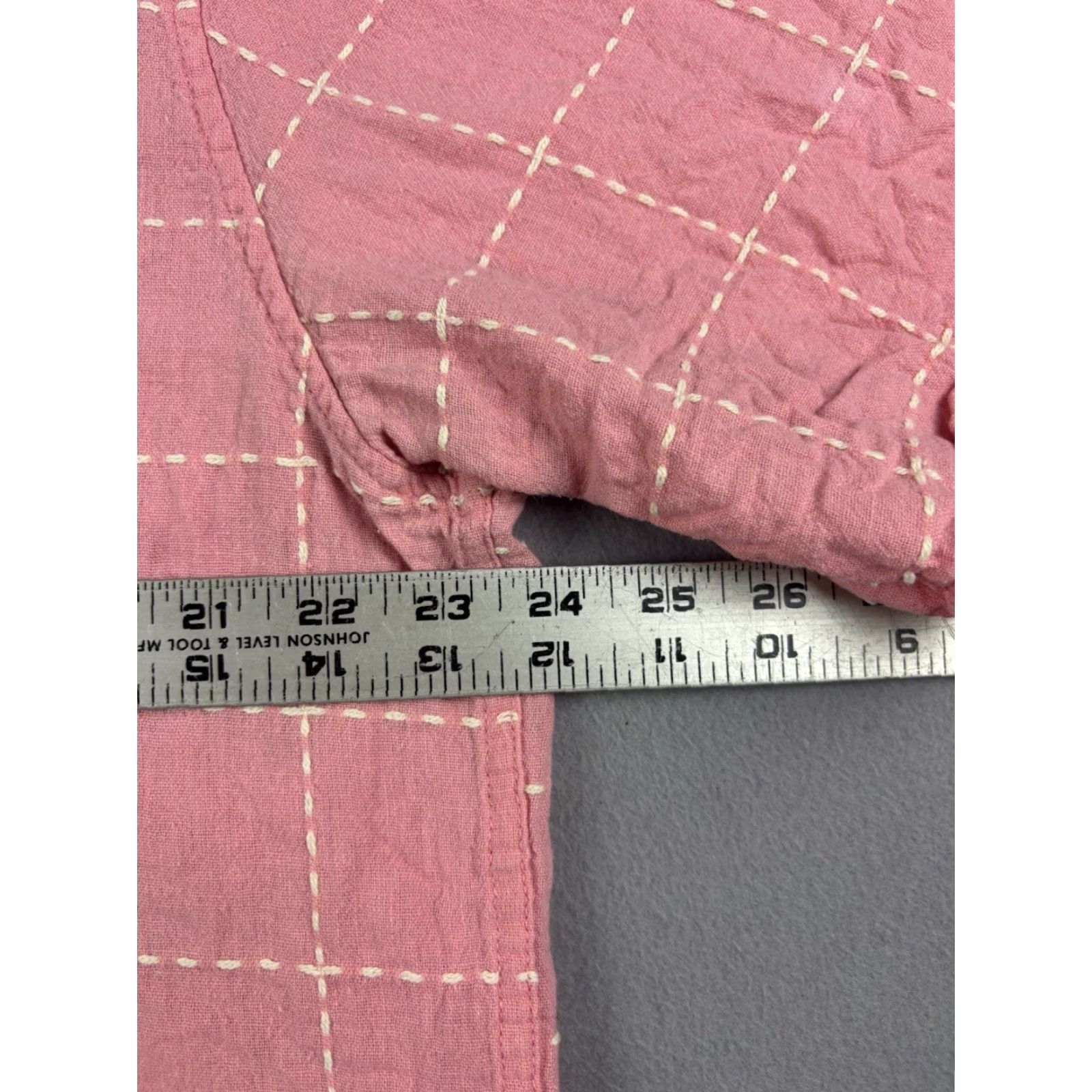 The Territory Ahead VINTAGE 80s Territory Ahead Shirt Men LT Pink Check Stitch Loop Collar Button-Up Short Sleeve Size US L / EU 52-54 / 3 - 6 Thumbnail