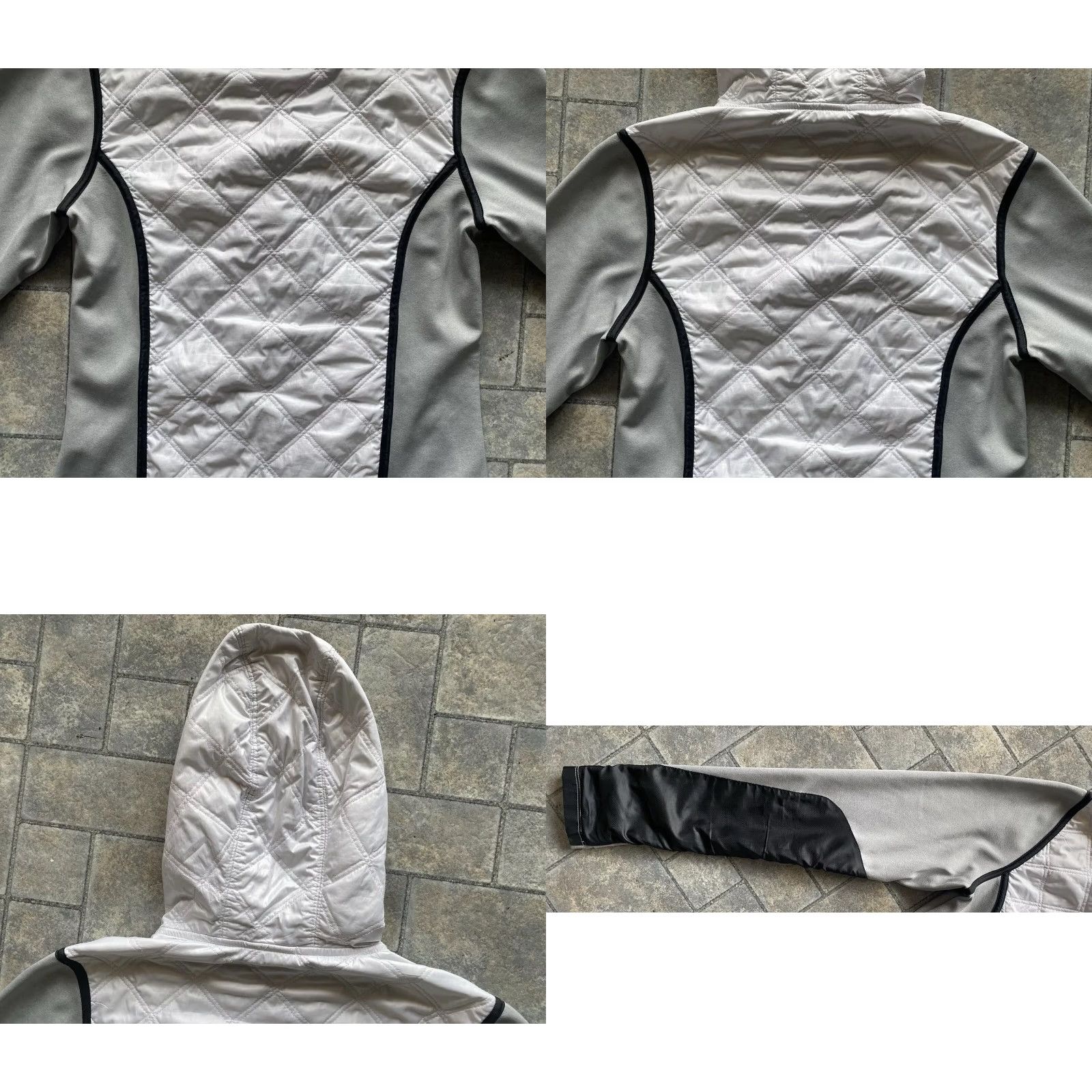 Athleta VINTAGE Athleta WOMENS SMALL Quilted Puffer Jacket Hooded Gray White Zip Long Sleeve Size S / US 4 / IT 40 - 11 Thumbnail