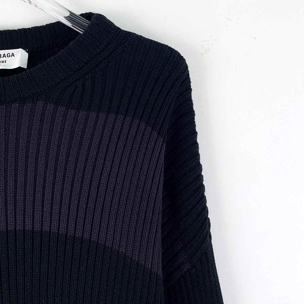 Balenciaga Balenciaga Black Logo Printed Crew Neck Knit Sweater K26WX Size US S / EU 44-46 / 1 - 3 Thumbnail