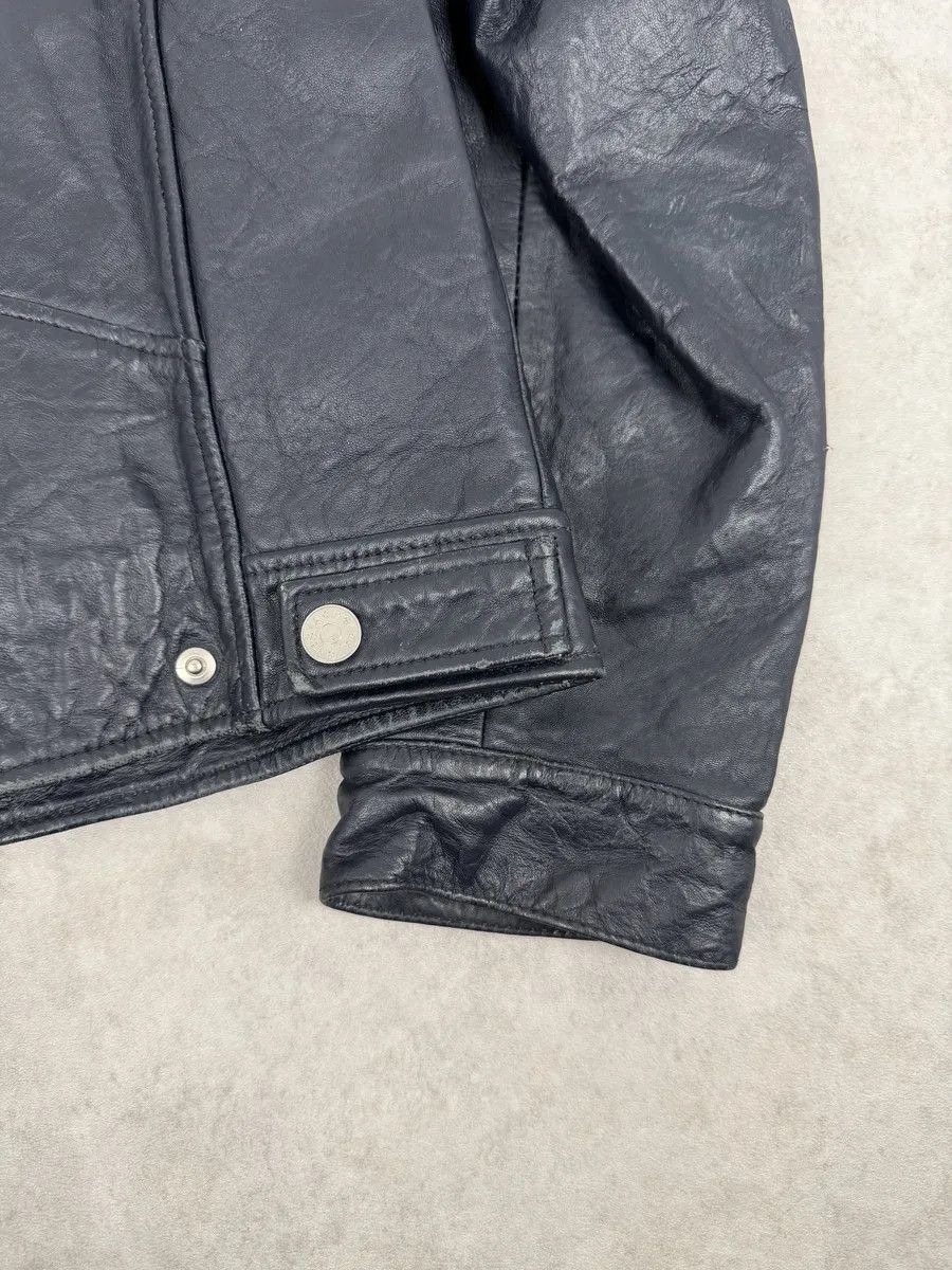 Acne Studios SS2017 Acne Studios Arno Velvet Collar Navy Leather Jacket Size US M / EU 48-50 / 2 - 9 Thumbnail