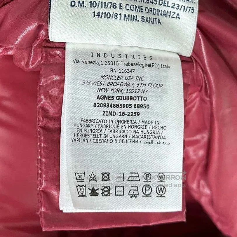 Moncler Moncler Pink Cape Logo Down Jacket. Size L / US 10 / IT 46 - 4 Thumbnail