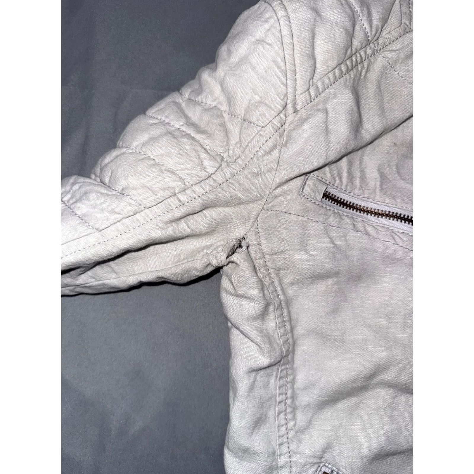 Armani Exchange Armani Exchange Jacket Womens XS White Quilted Zip Moto Pockets Casual Size XS / US 0-2 / IT 36-38 - 4 Thumbnail