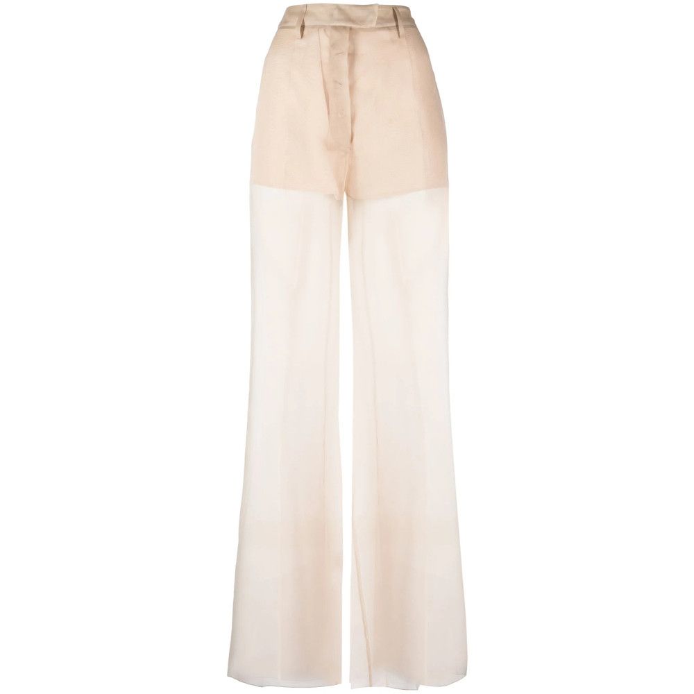 Prada Prada NEUTRALS Trousers - Flared Trousers Size 27" / US 4 / IT 40 - 1 Thumbnail