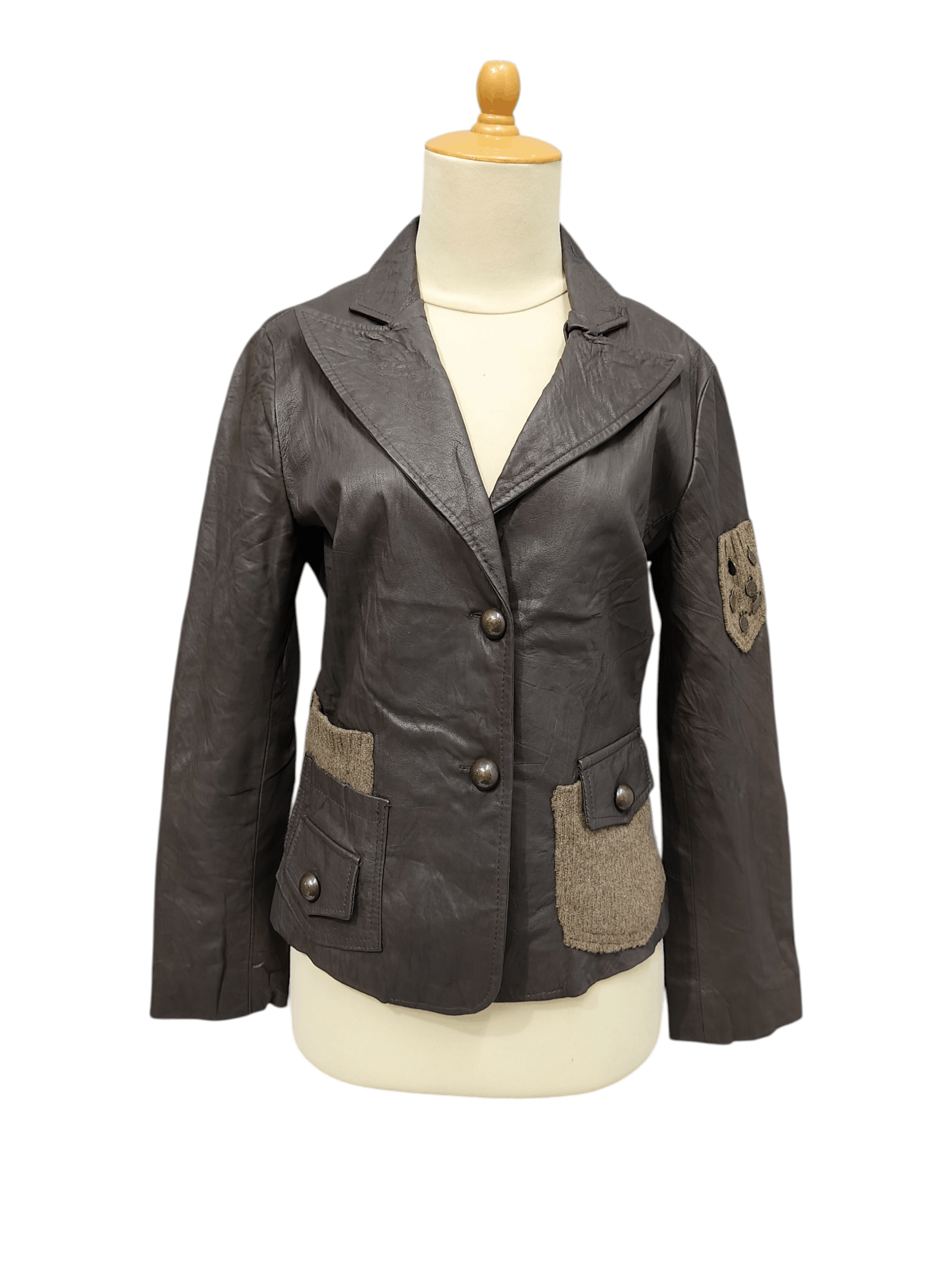 Seditionaries 90s Manila Grace- Coin Patch Wool Vera Pelle Leather Jacket Size M / US 6-8 / IT 42-44 - 1 Thumbnail