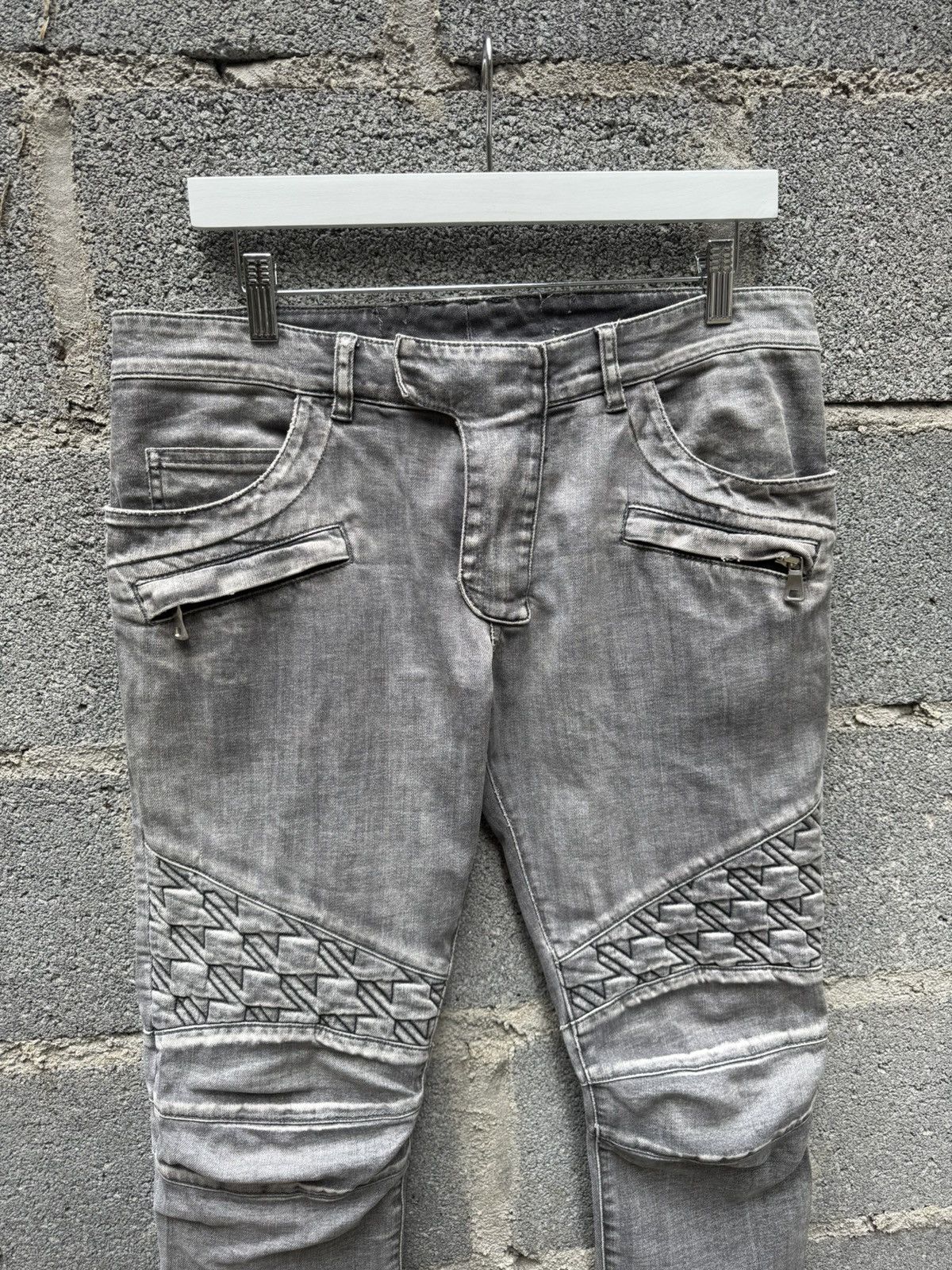 Balmain Balmain Houndstooth Biker Denim Size US 30 / EU 46 - 3 Thumbnail
