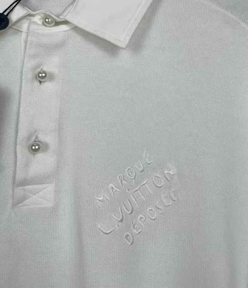 Louis Vuitton Louis Vuitton White feidong pearl polo short sleeve Size US L / EU 52-54 / 3 - 5 Thumbnail
