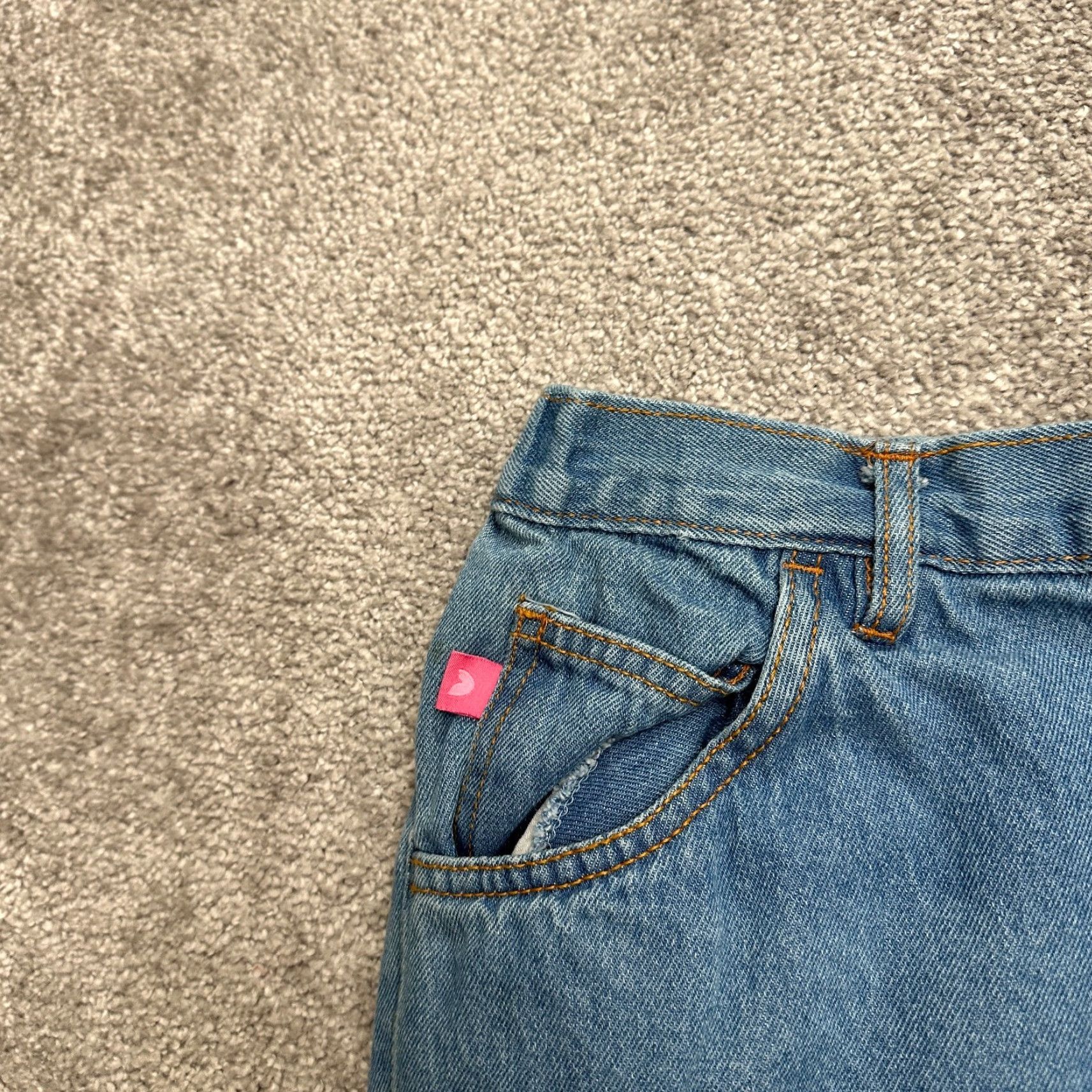 Vintage Woman Within Plus Size 22W Classic Fit Wide-Leg Denim Jeans Blue Elastic Waist 5-Pocket Casual Size 40" / US 18 - 6 Thumbnail