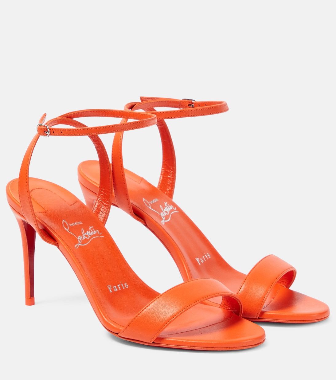 image of Christian Louboutin 85Mm Loubigirl Leather Sandals in Orange, Women's (Size 7)