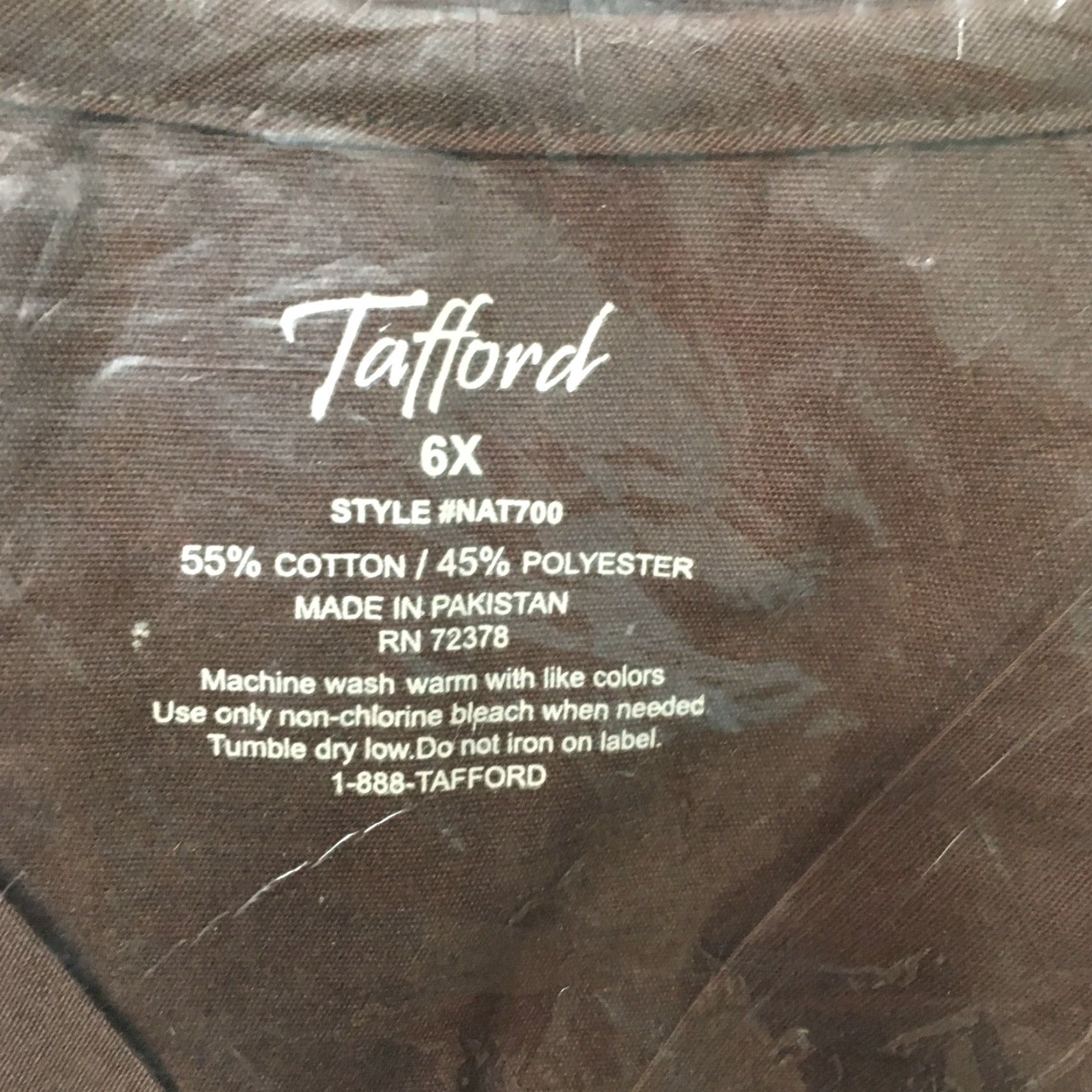 Stafford VINTAGE Tafford Mens Button-Up Shirt 6XL Brown Collar Big & Tall XS? Wait. Size US XXL / EU 58 / 5 - 2 Thumbnail