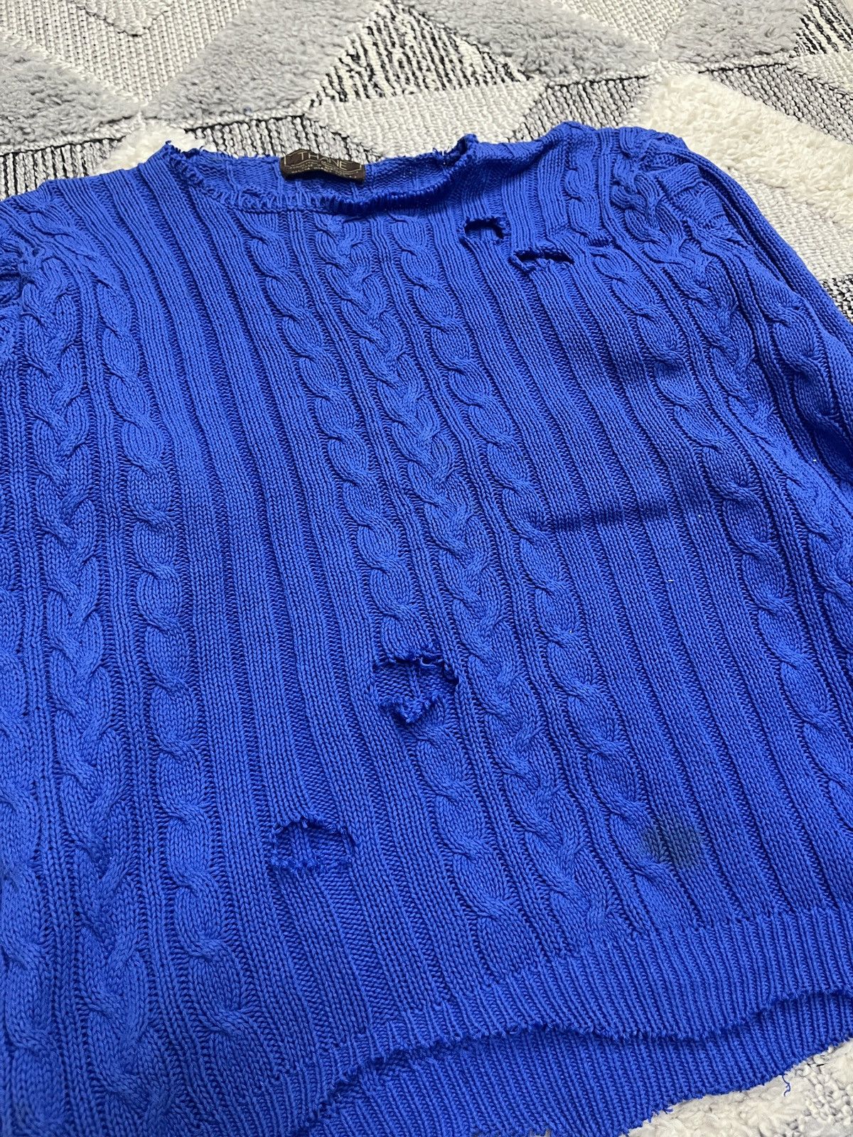 Japanese Brand × Vintage Vintage USA Sweater Faded Distressed With Holes Size US M / EU 48-50 / 2 - 2 Thumbnail