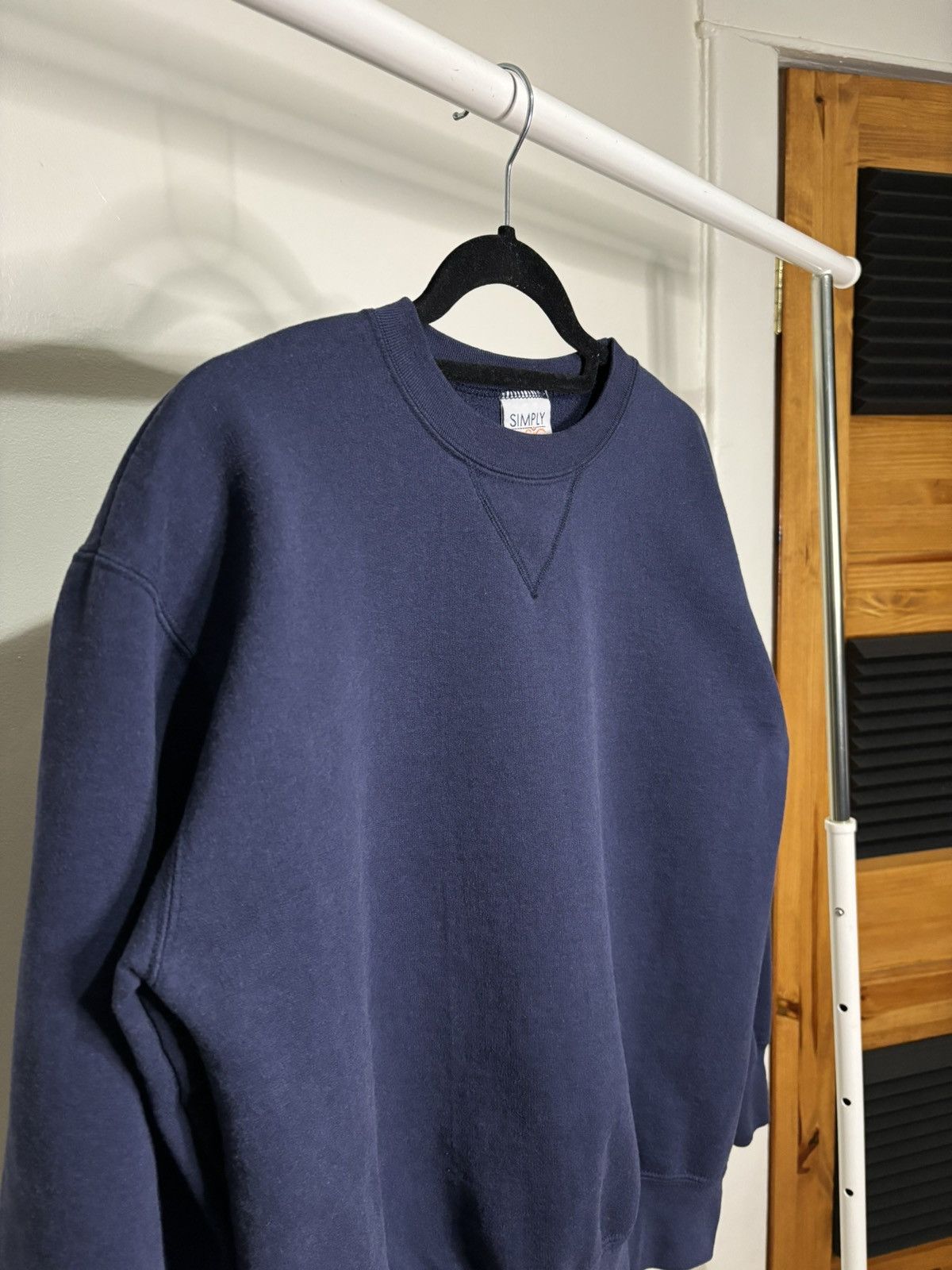 Vintage Vintage 1990s Navy Blue Boxy Sweatshirt Size US M / EU 48-50 / 2 - 2 Thumbnail