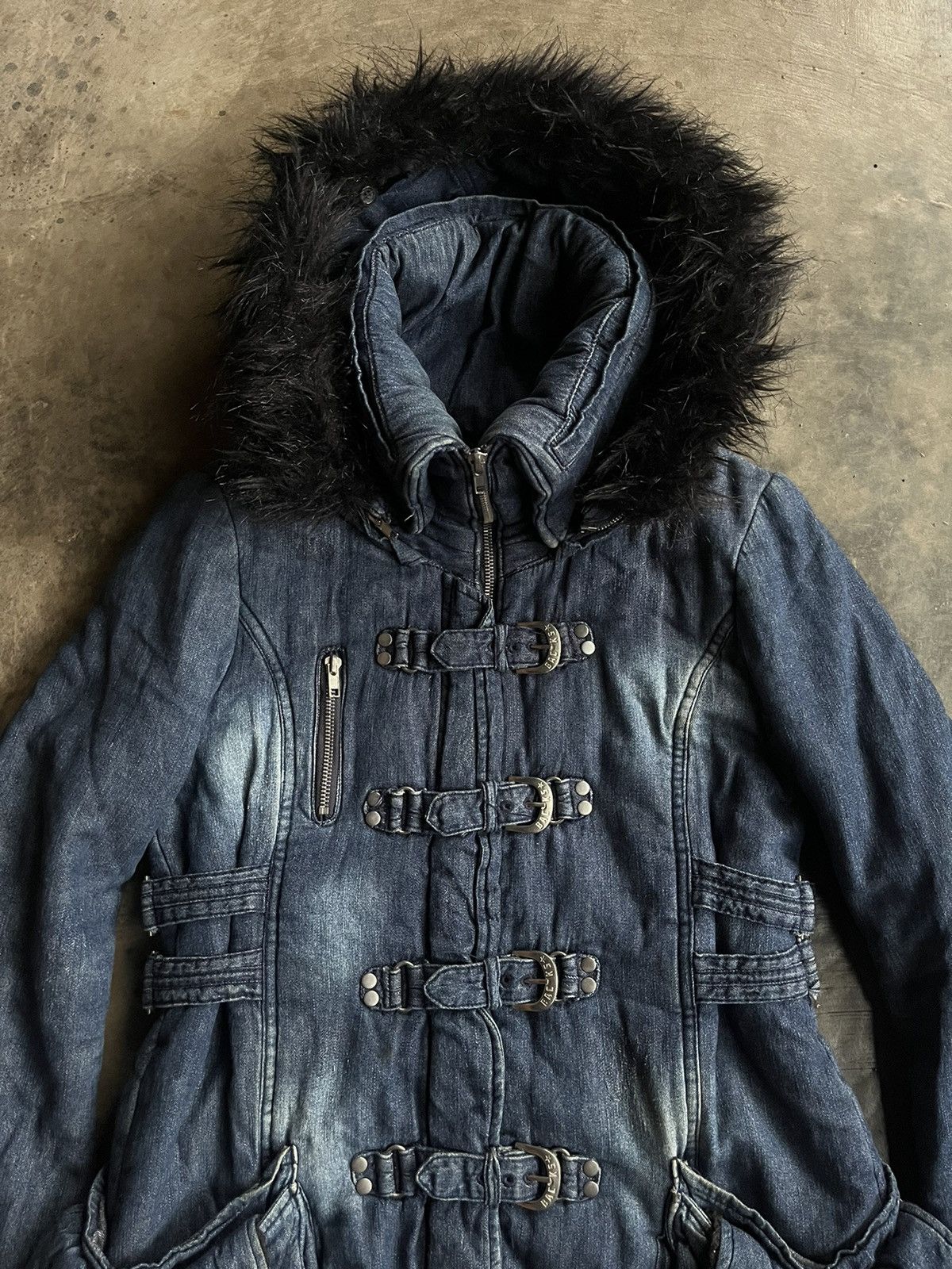 14th Addiction × KMRii × Yasuyuki Ishii Vintage Backs Bono Gothic Bondage Boa Fur Hooded Jacket Punk Size US S / EU 44-46 / 1 - 7 Thumbnail