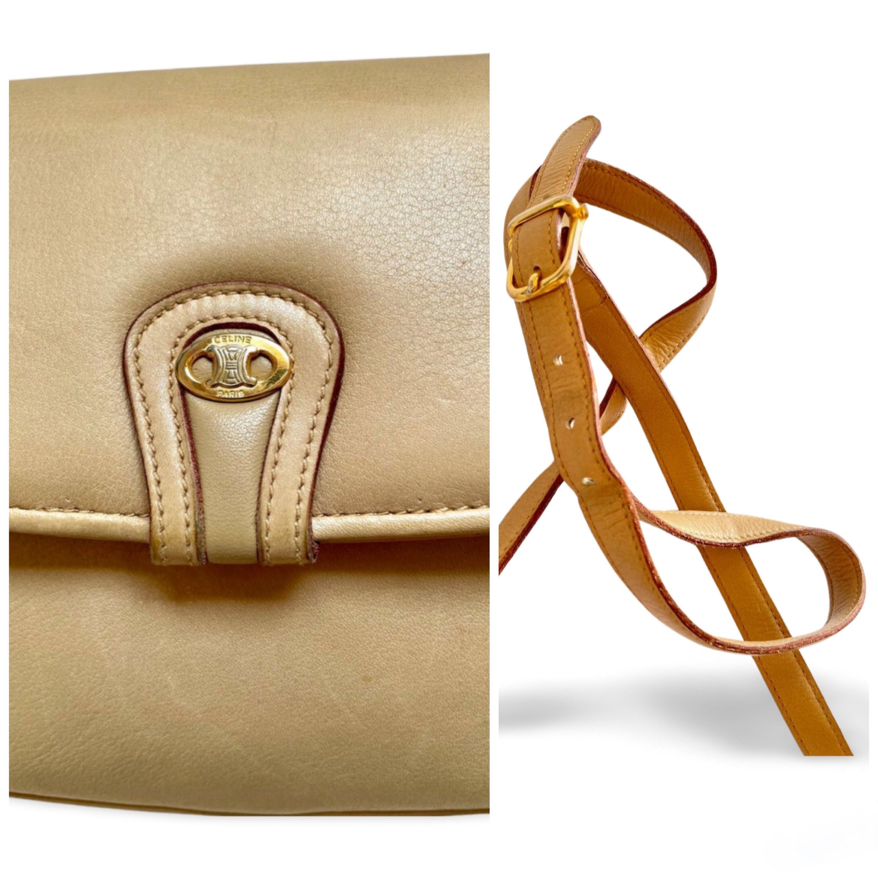 Celine Vintage Celine beige leather shoulder bag with Triomphe Size ONE SIZE - 5 Thumbnail