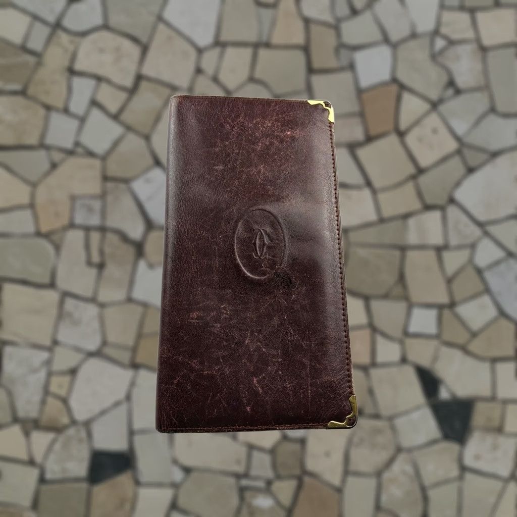Cartier Cartier Wallet Burgundy Leather Folding Full Size Long Wallet Women Size ONE SIZE - 1 Thumbnail