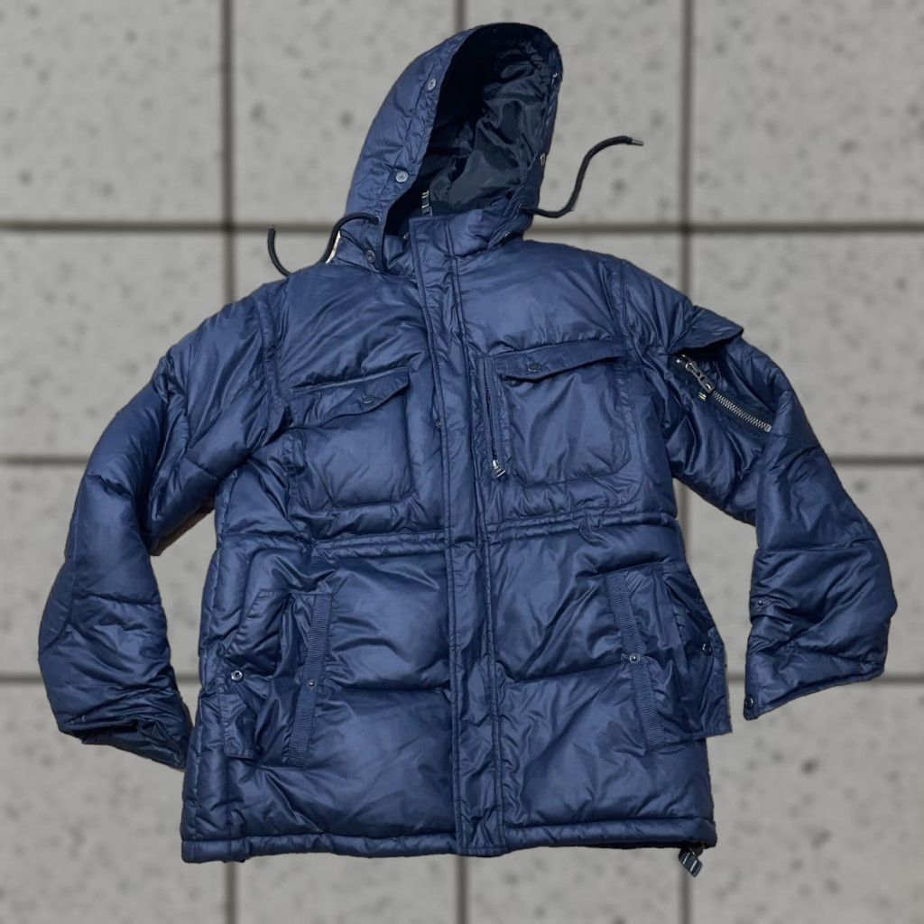 VINTAGE GAP 1969 Heavyweight Y2k Parka Puffer Jacket Men M Blue Hooded Snow Coat Gorp M Jacket
