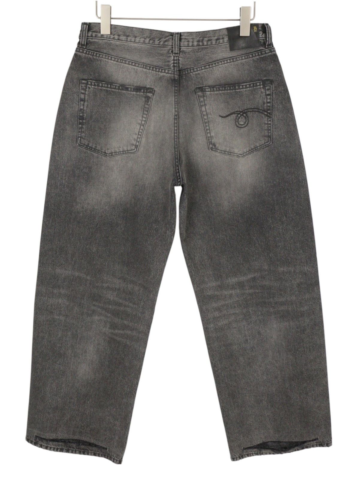 R13 D'ARCY LOOSE 33 Polaris Black Ripped PS26 Jeans 88929 Size US 33 - 4 Thumbnail
