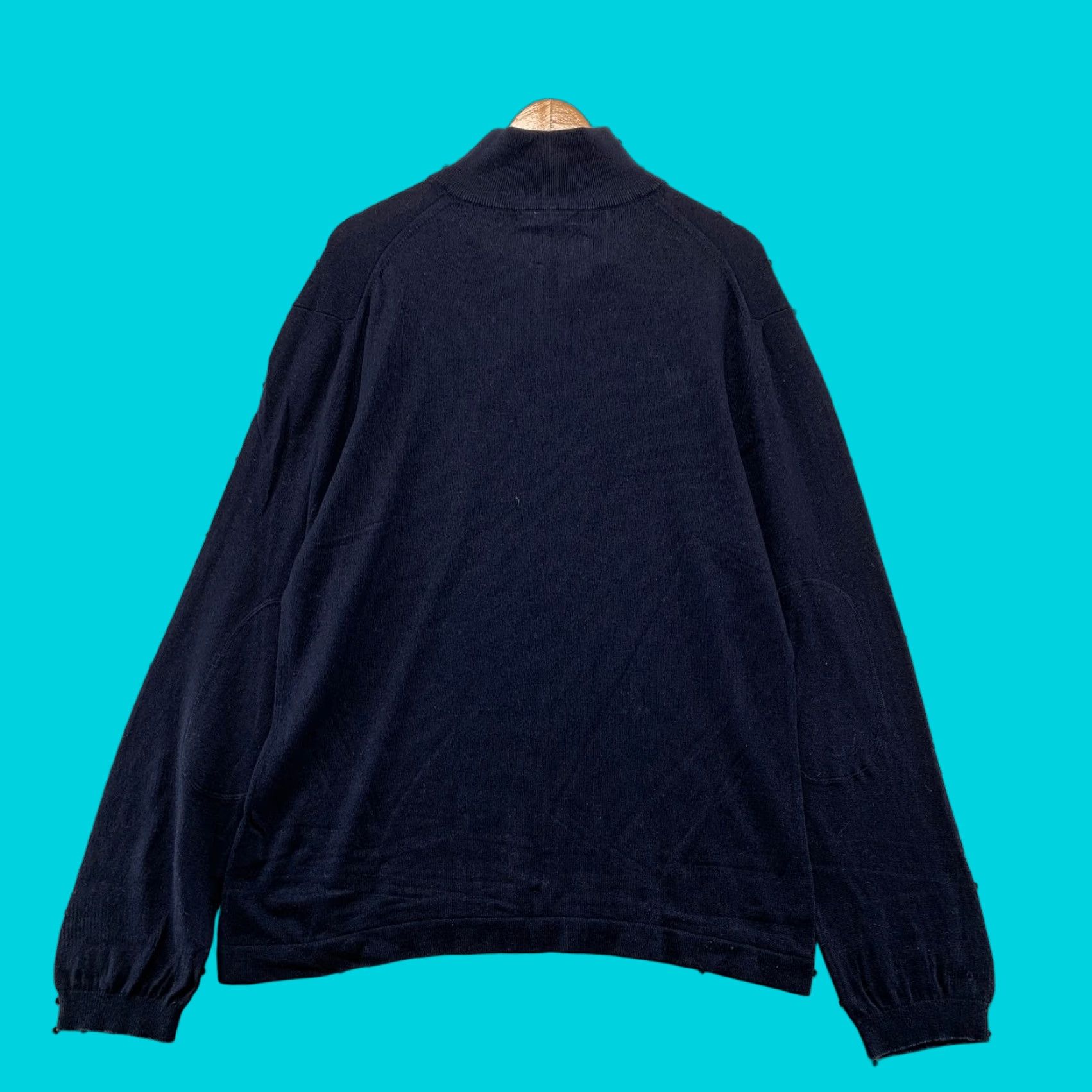 Banana Republic Banana Republic Silk Cashmere Sweater Mens XL Navy Blue 1/4 Zip Work Shirt Knit Mock Neck Long Sleeve Casual Mens Size US XL / EU 56 / 4 - 1 Thumbnail