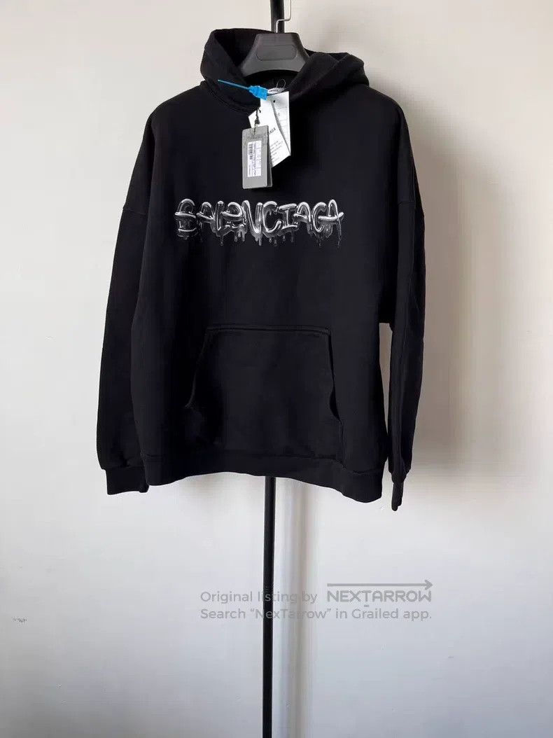 Balenciaga Balenciaga Alphabet Print Fleece Hooded Sweatshirt with Dr Size US S / EU 44-46 / 1 - 1 Thumbnail
